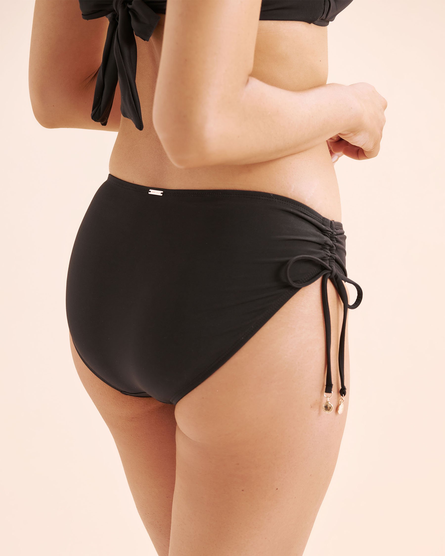 ANNE COLE Bas de bikini Live In Color Alex à nouer sur les côtés Noir MYMB30001 - Voir3