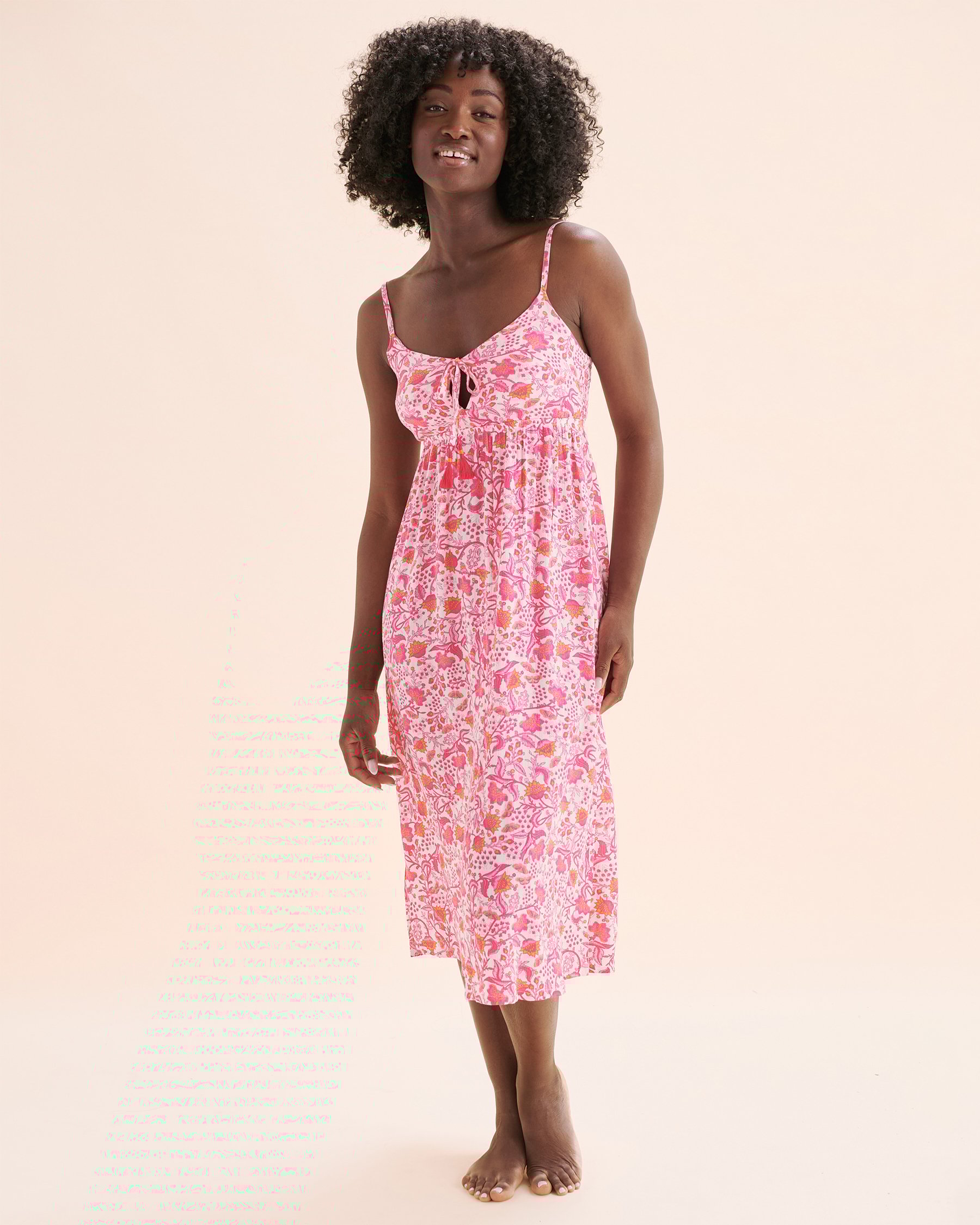 MY BIKINI STORY Robe longue en gaze Rose 02300156 - View1