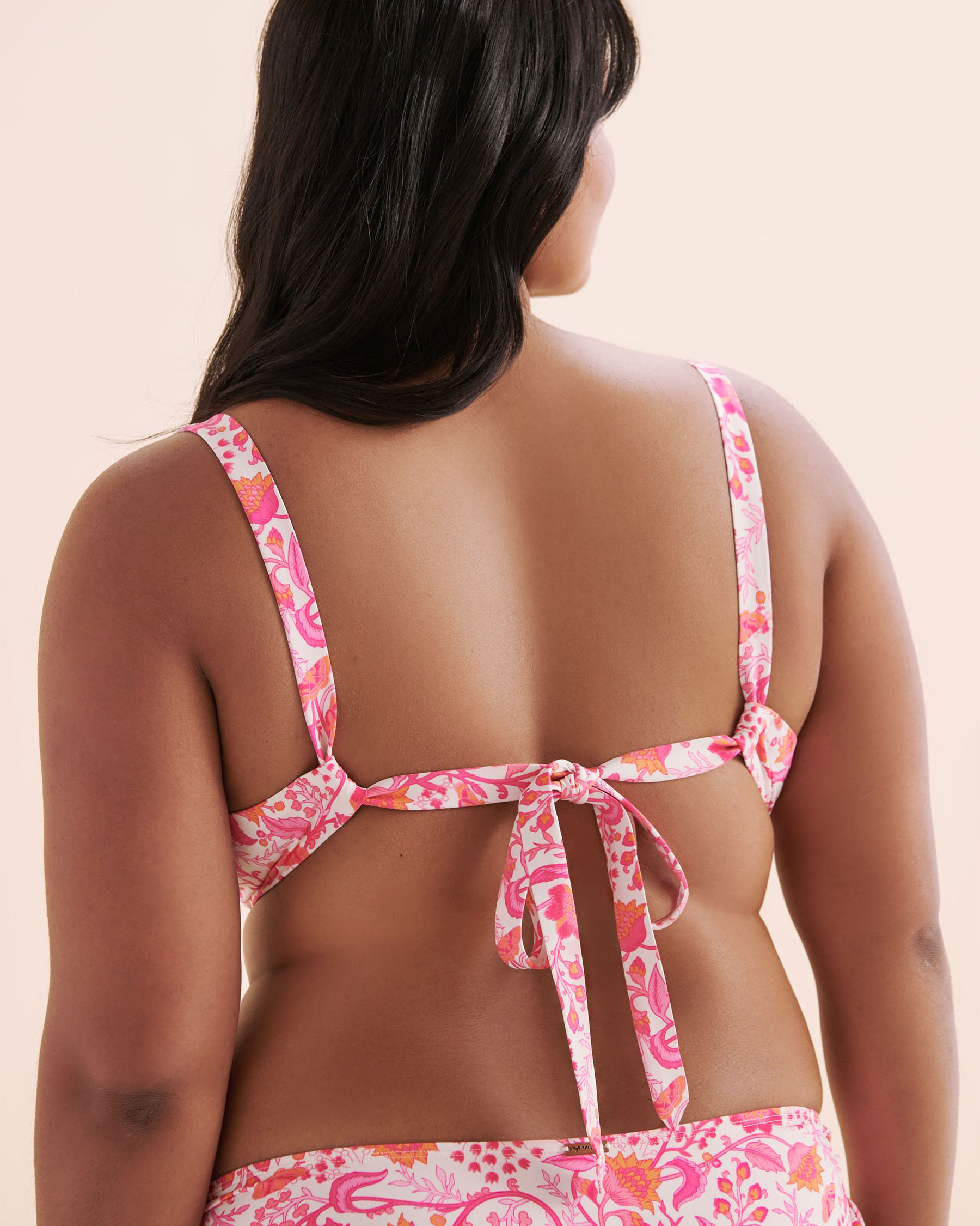 MY BIKINI STORY Boho D Cup Plunge Bikini Top Pink 01200098 - View3