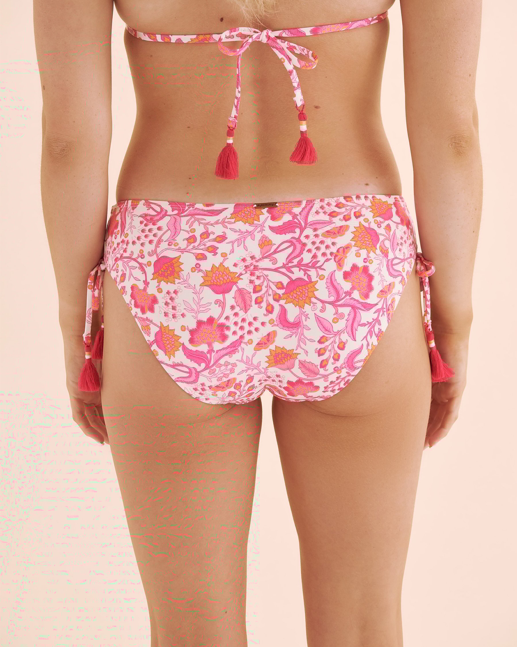 MY BIKINI STORY Bas de bikini taille basse bohème Rose 01300414 - Voir6