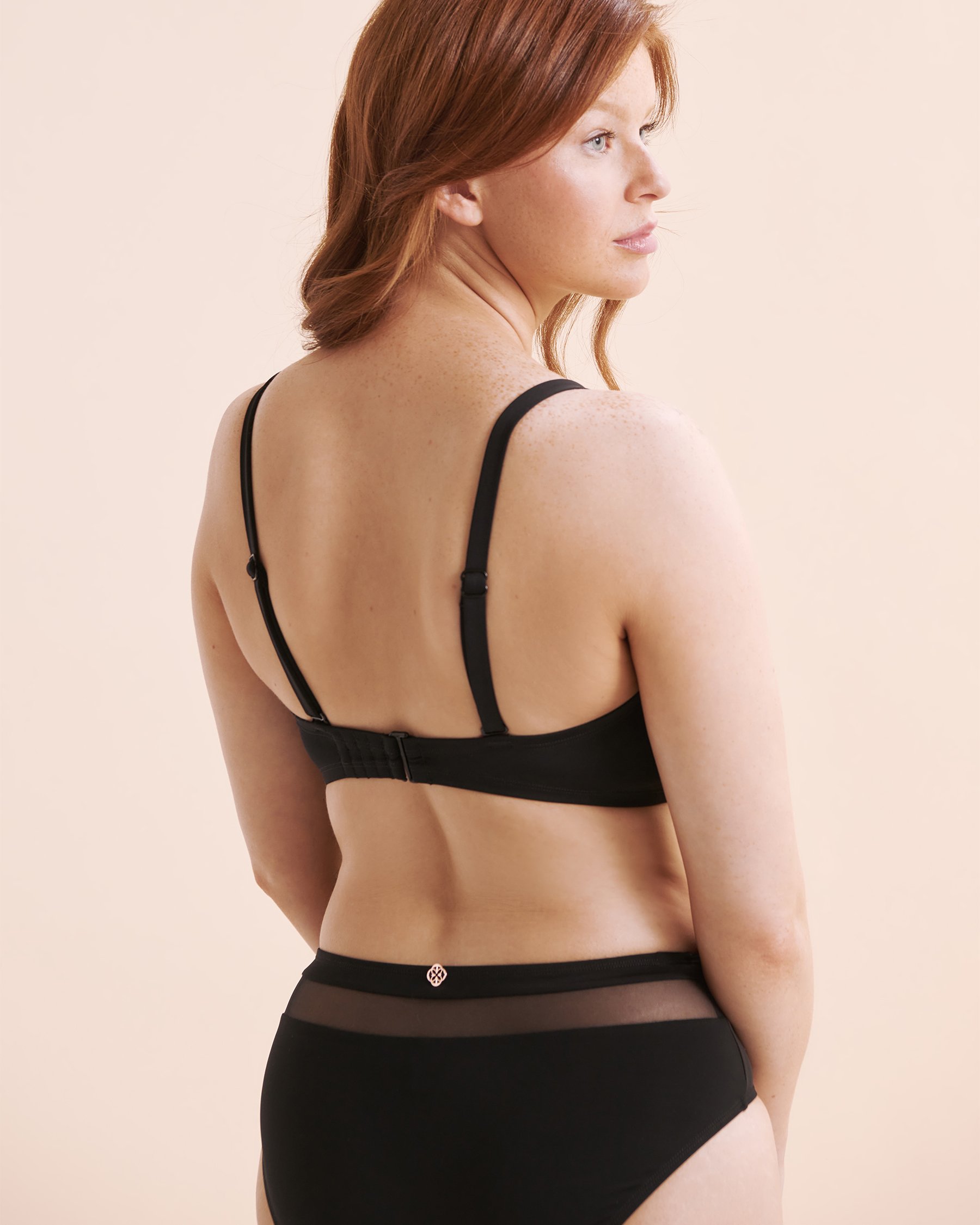 TURQUOISE COUTURE Haut de bikini bandeau en maille bonnet D Noir 01200101 - Voir3