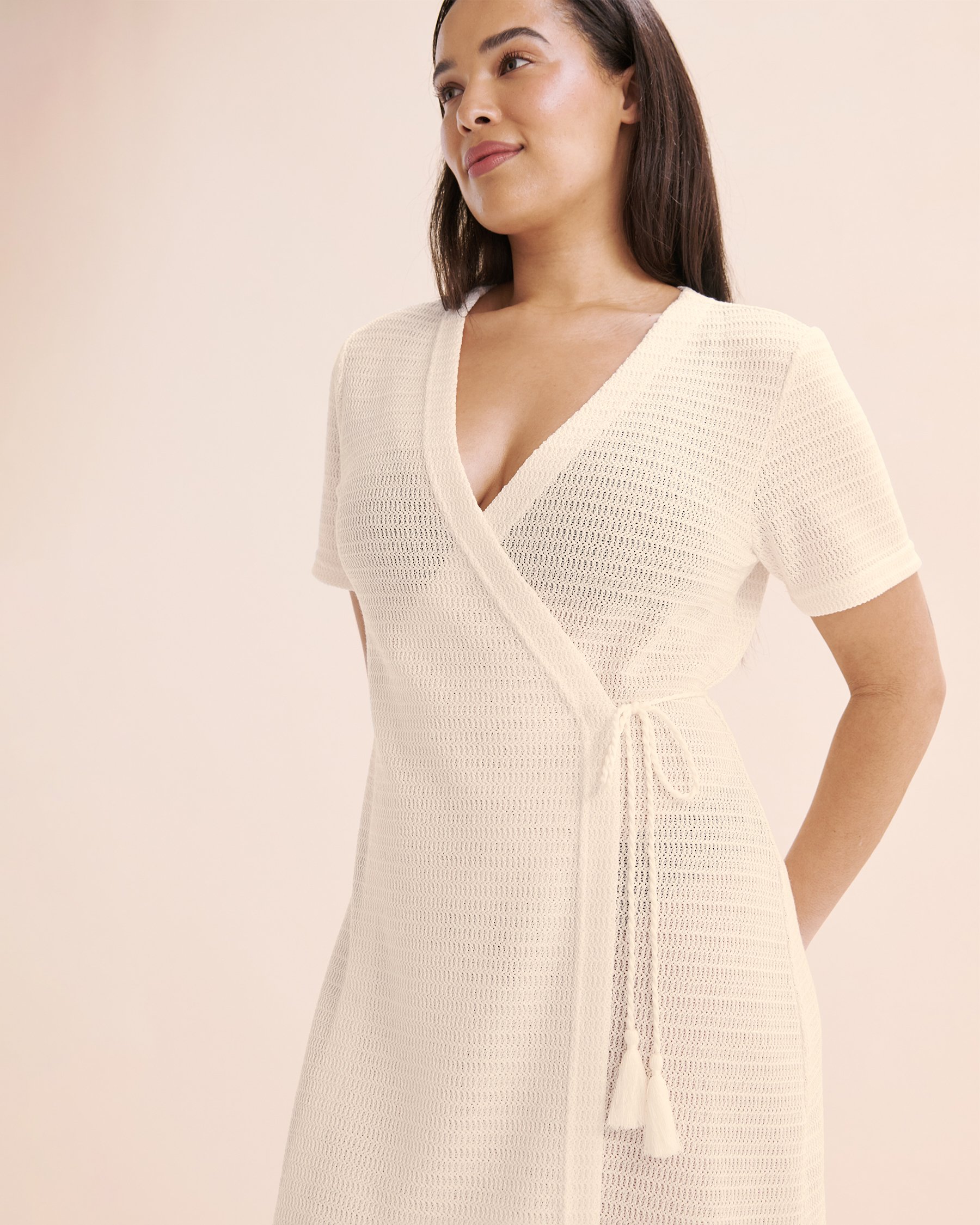 OFF THE BEACH Wrap Crochet Dress Snow white 02300163 - View4