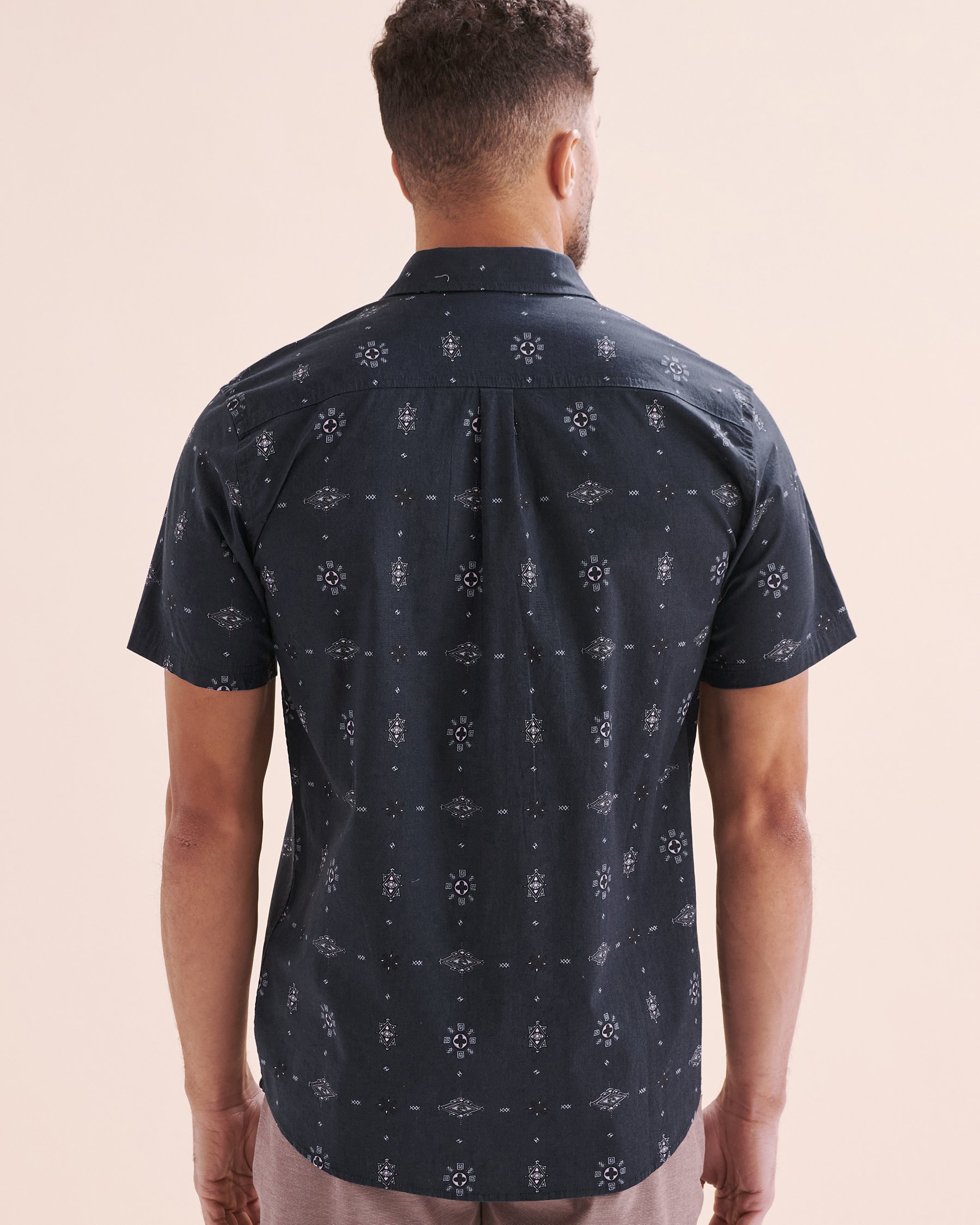 RIP CURL Diamond Micro Short Sleeves Shirt Navy Blue 04QMSH - View2