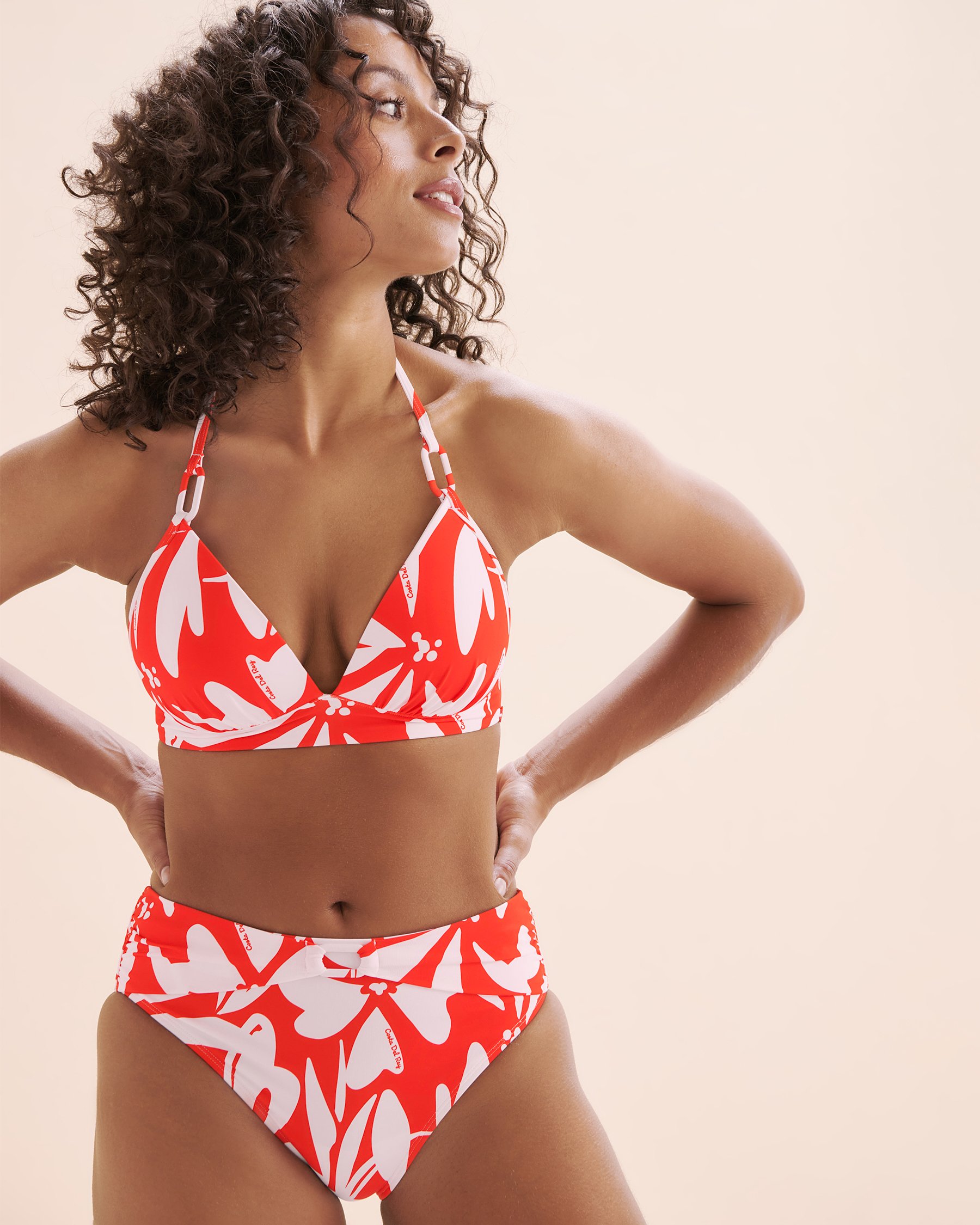 COSTA DEL REY Triangle Bikini Top Red Foliage 01100432 - View4