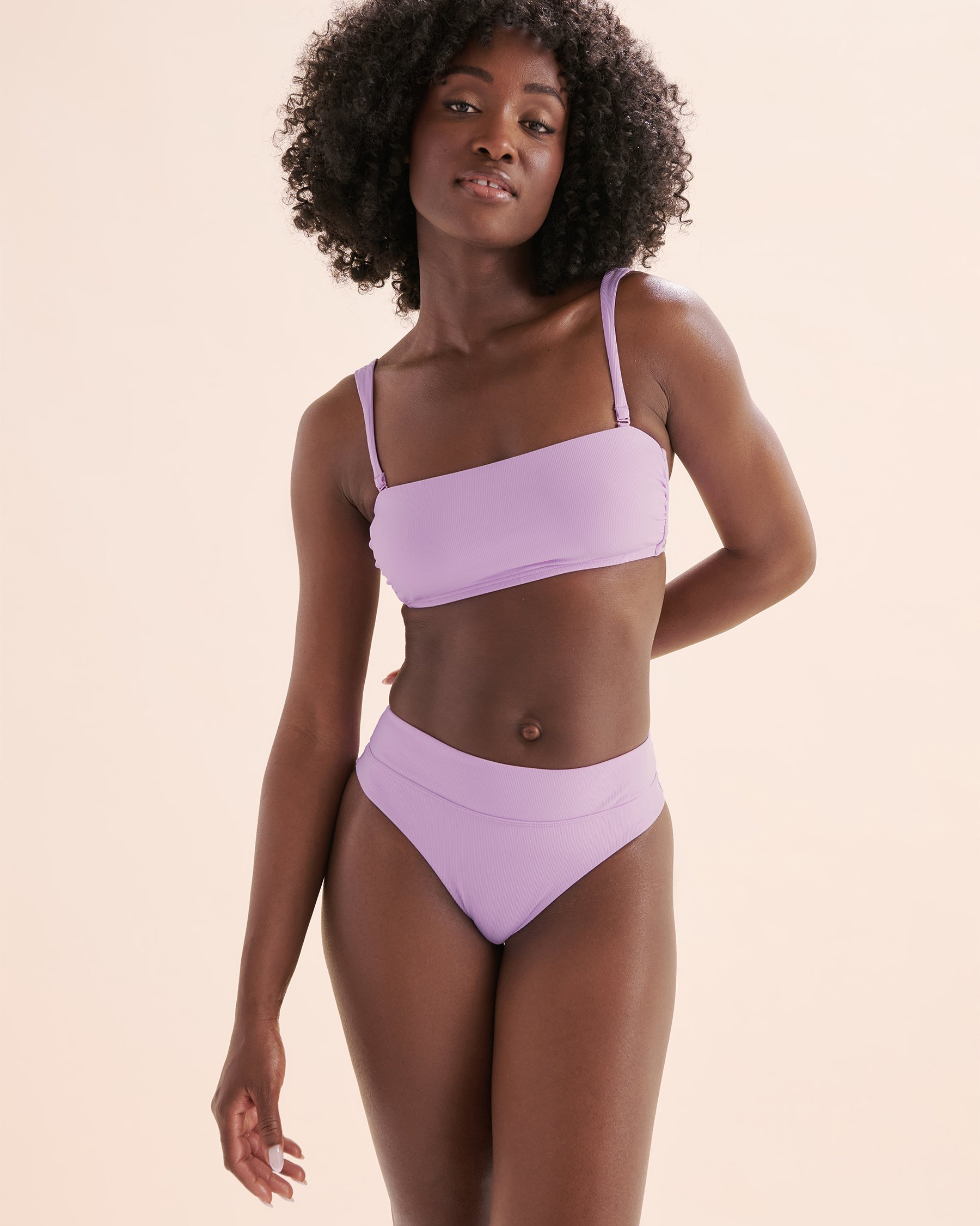 TROPIK Maui Ribbed Cheeky Bikini Bottom Orchid Bloom Purple 01300432 - View4