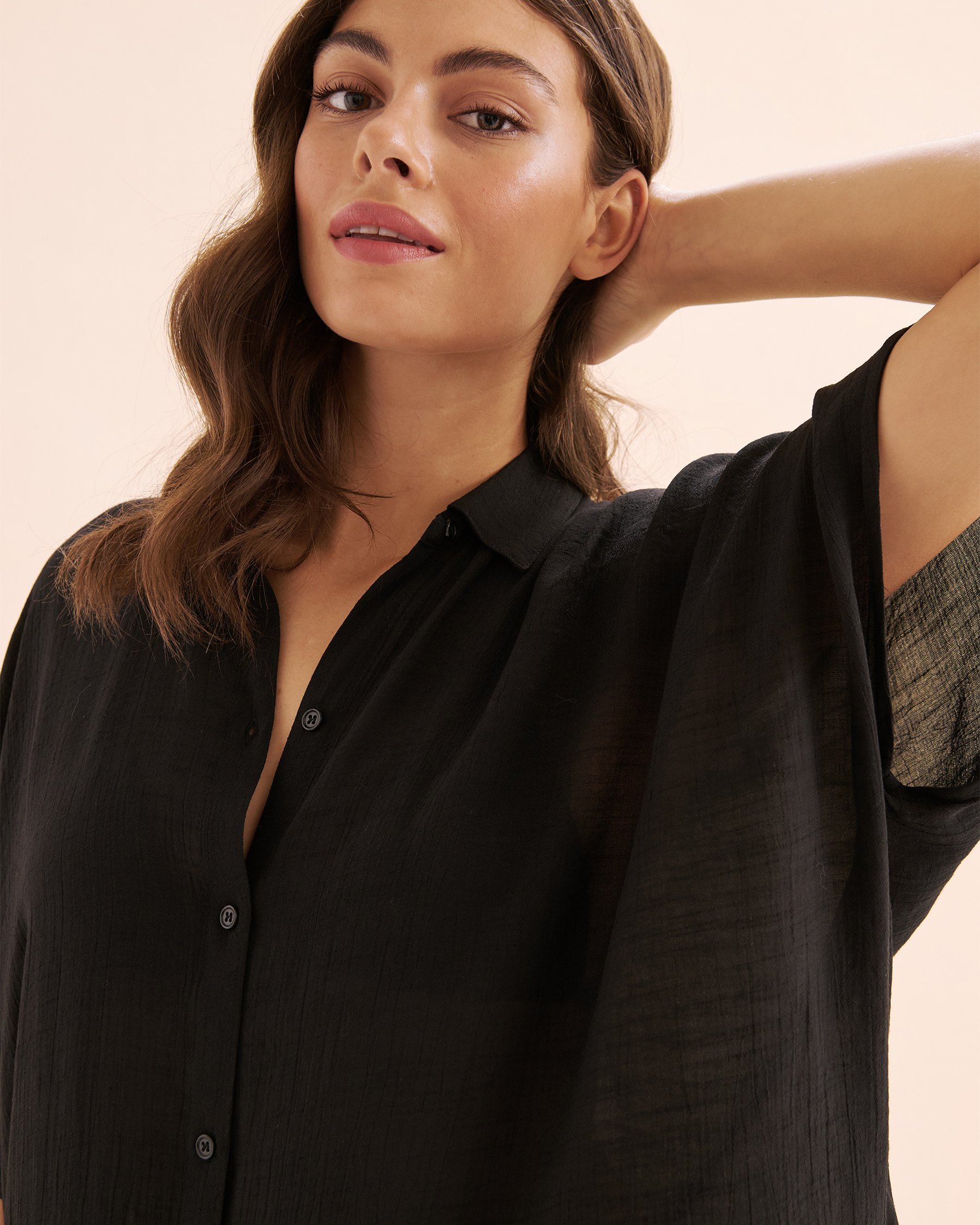 TURQUOISE COUTURE Voile Caftan Black 02100034 - View3