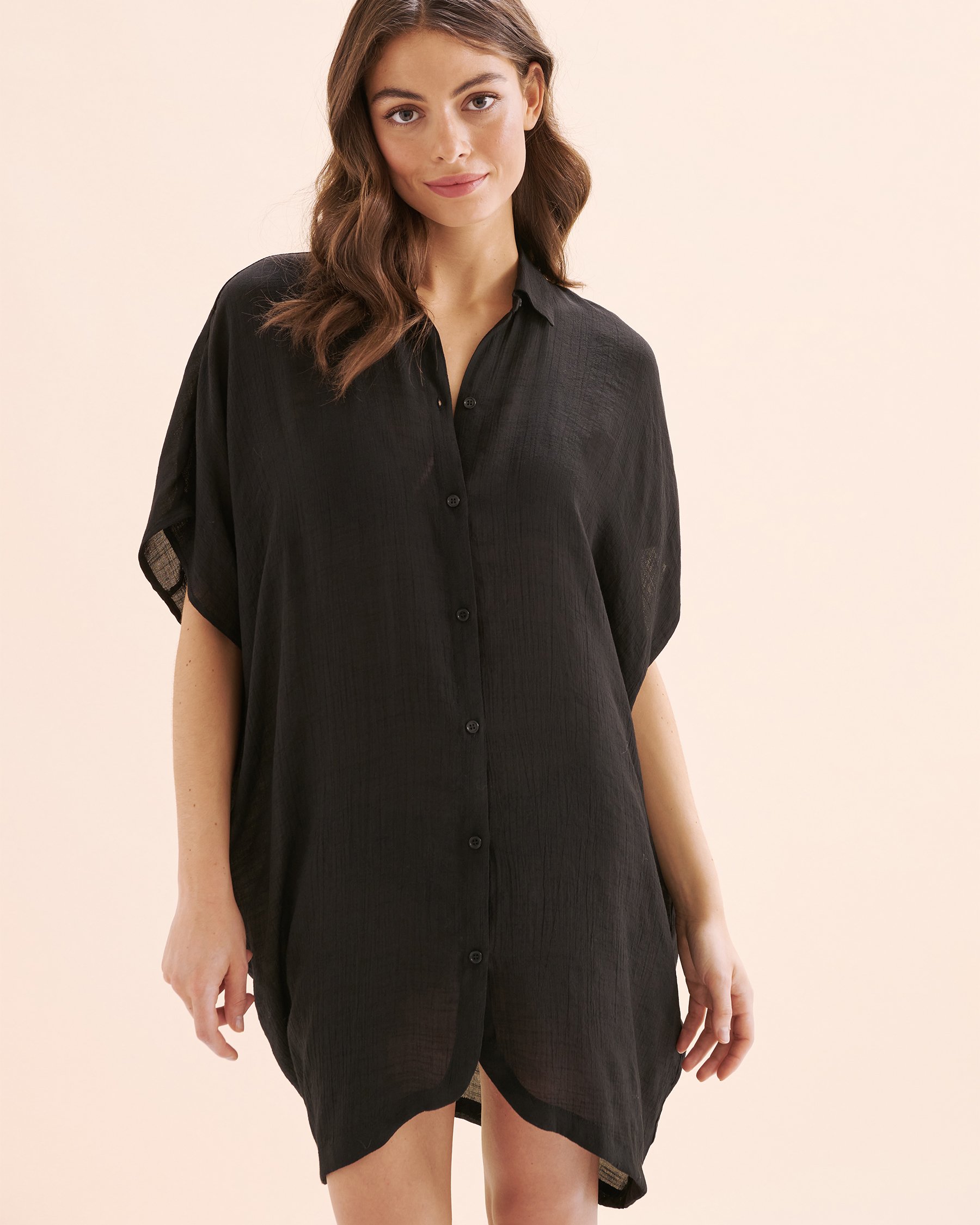 TURQUOISE COUTURE Caftan  en voile Noir 02100034 - View1