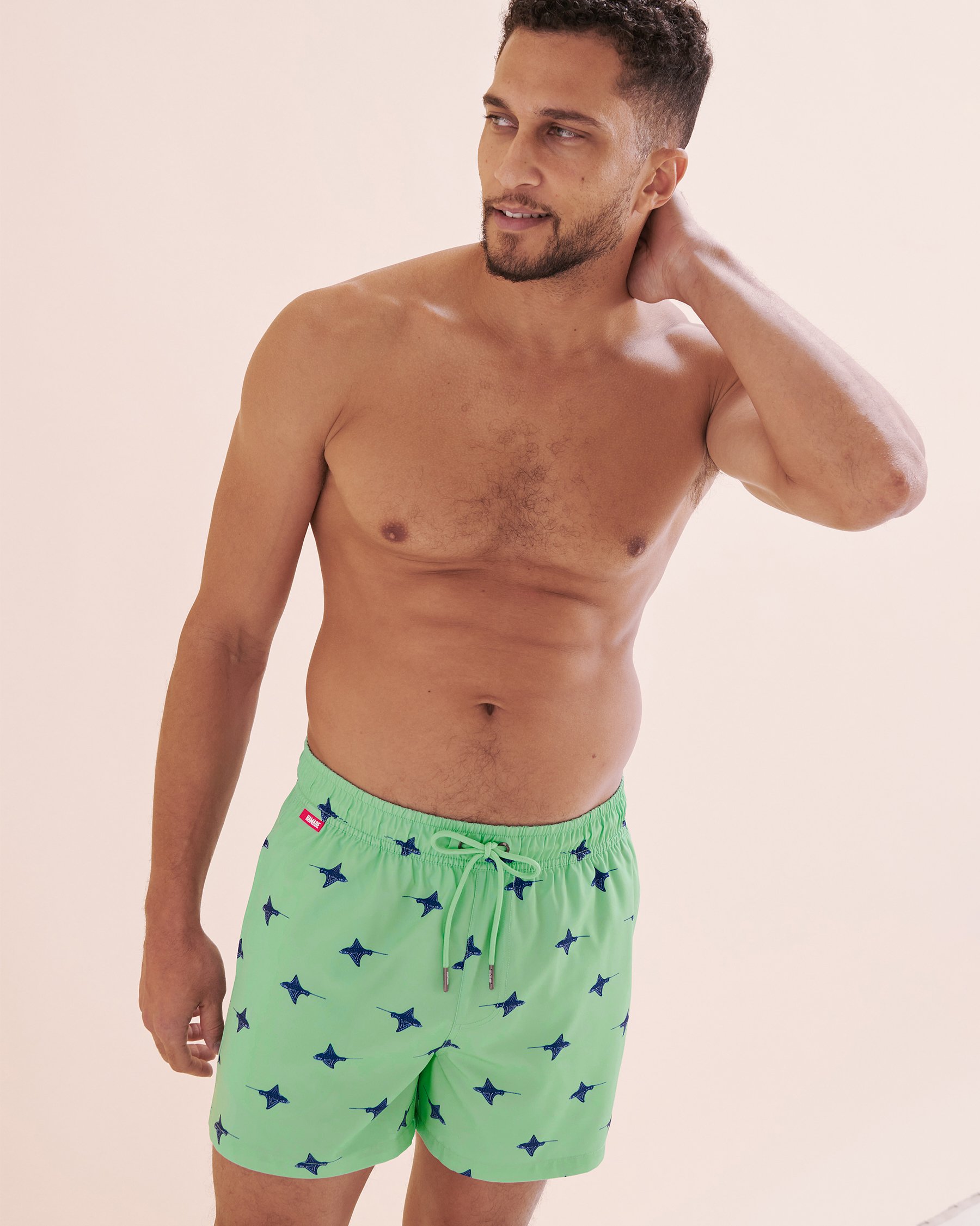 HAMABE Volley Swimsuit with Mesh Lining Beach Glass Blue 03100051 - View8