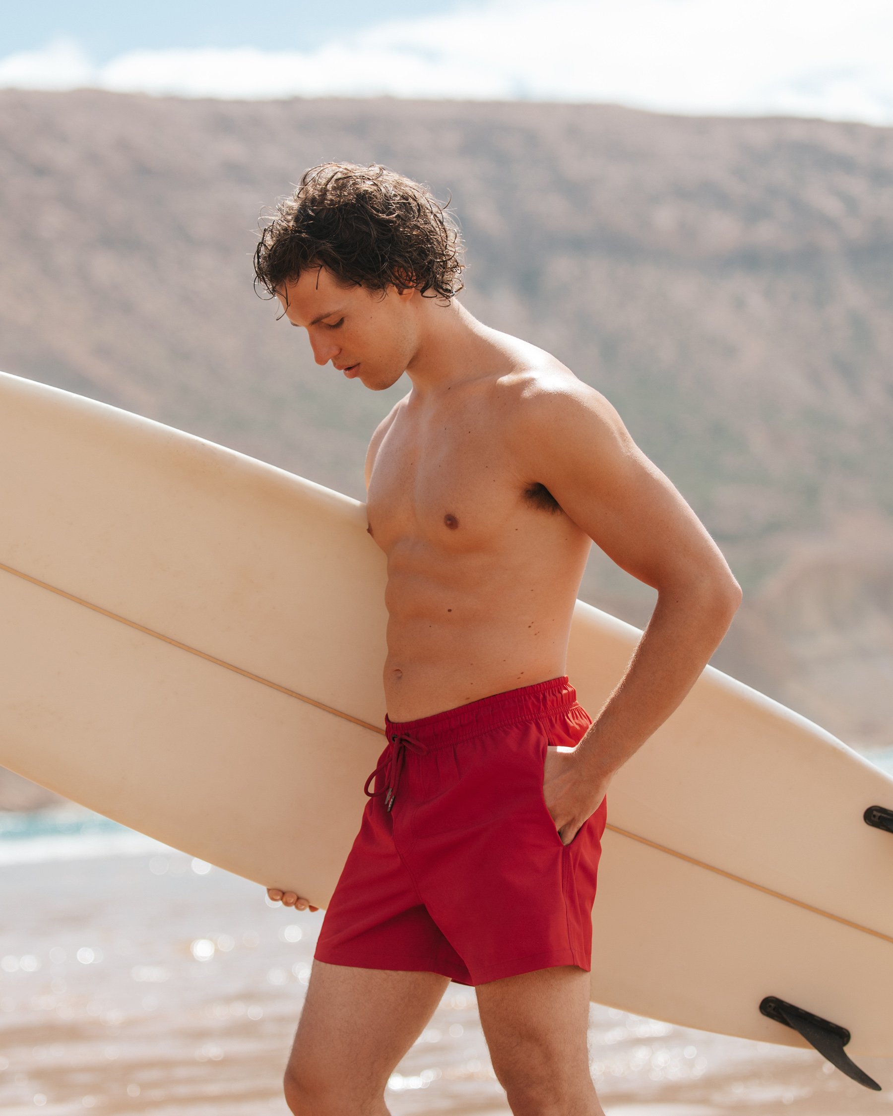 HAMABE Volley Swimsuit with Mesh Lining Ski Patrol Red 03100051 - View4