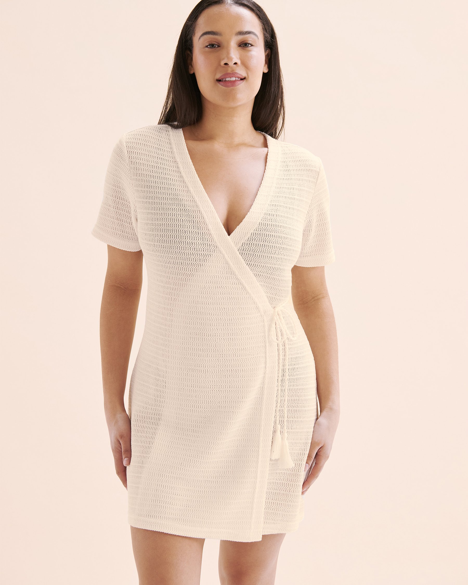 OFF THE BEACH Wrap Crochet Dress Snow white 02300163 - View1
