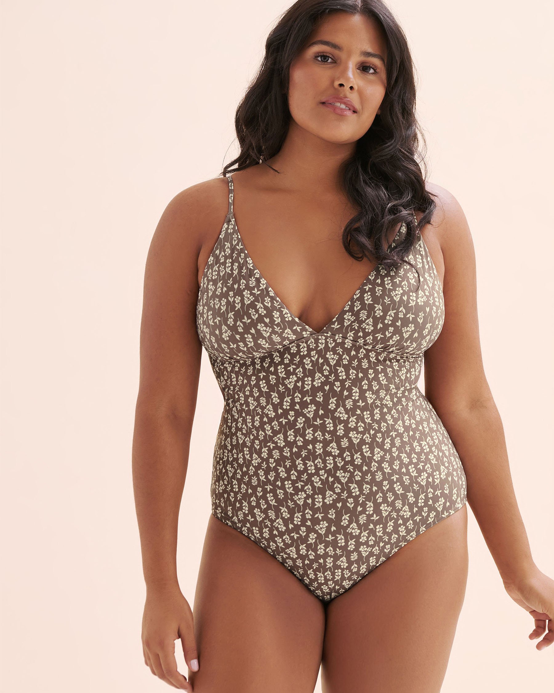 TROPIK Floral One-Piece Swimsuit Brown and white 01400121 - View6