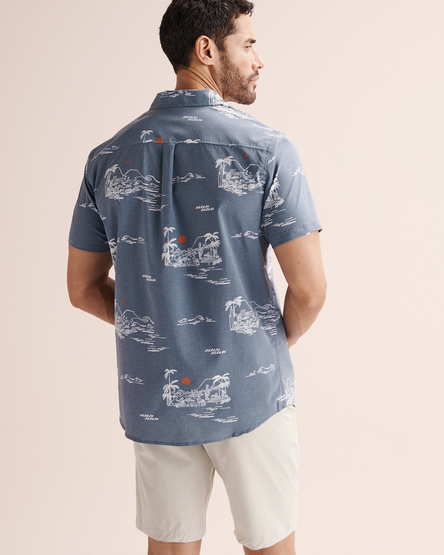 RIP CURL Chemise à manches courtes Aerotech Fun Times Bleu, blanc, brun 05GMSH - View2