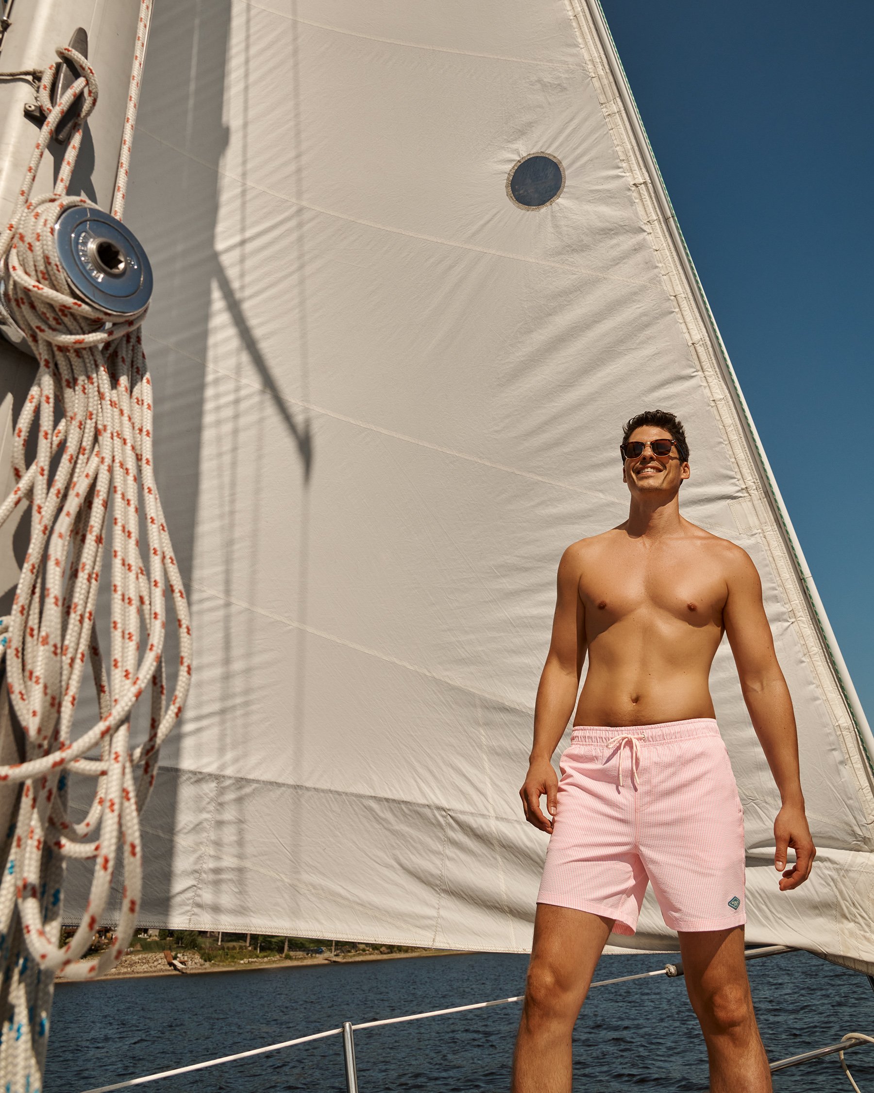 SHORELINE SEVEN Maillot volley gaufré avec doublure de compression Rose et blanc 03100066 - Voir5