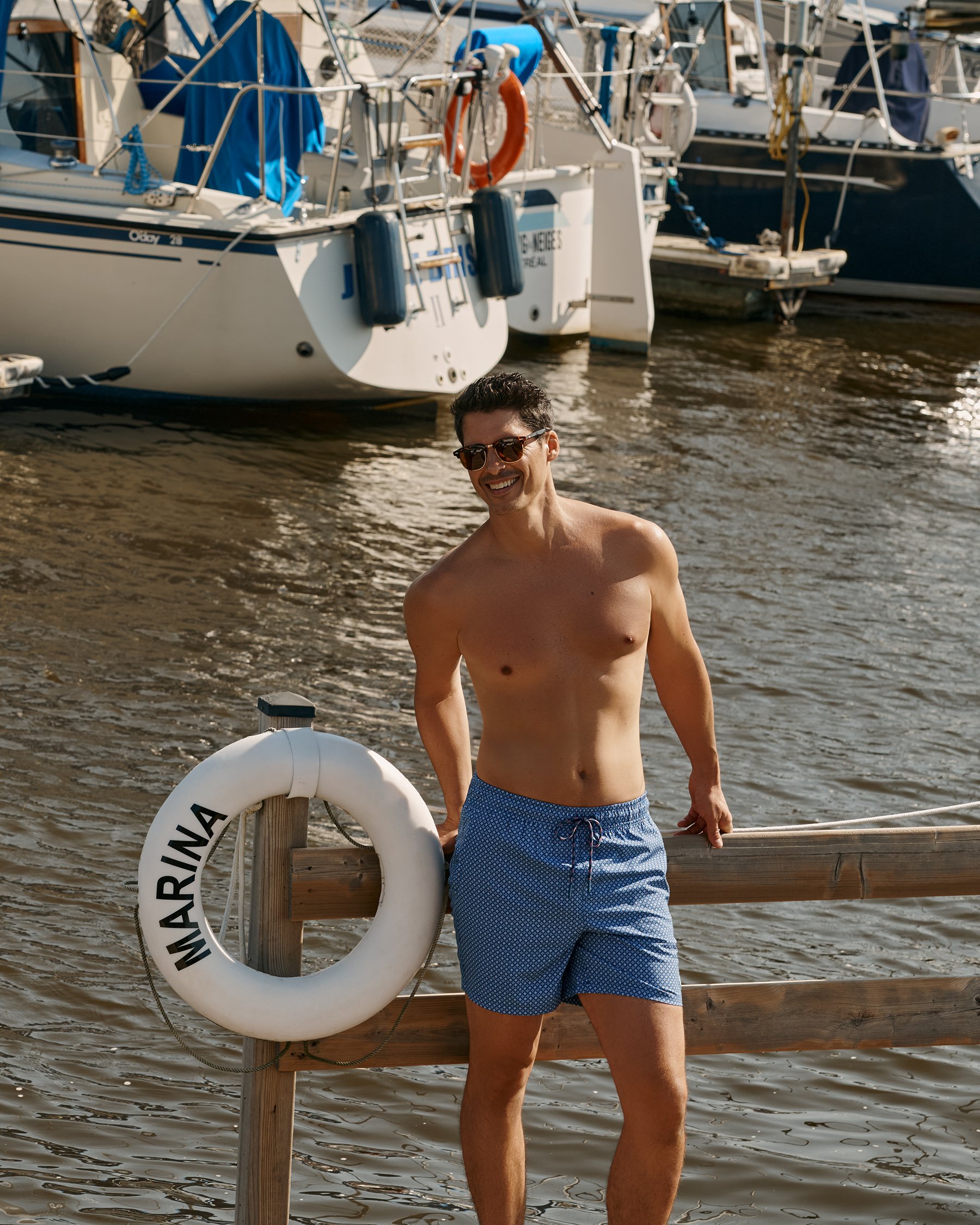 SHORELINE SEVEN Maillot volley avec doublure de compression Bleu 03100067 - View1