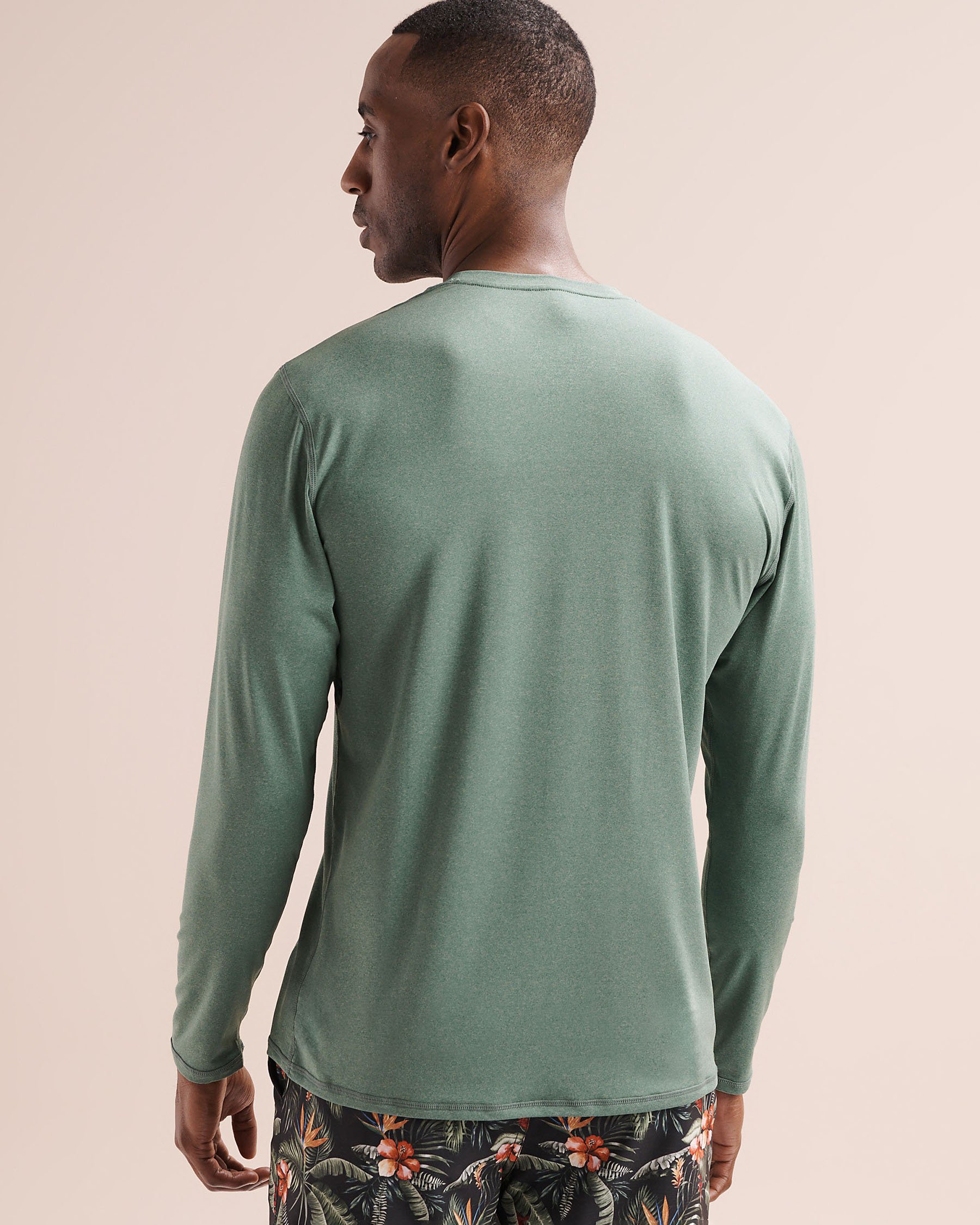 LUCKY ALOHA Interval Long Sleeves Rashguard Olive green INT7767 - View3