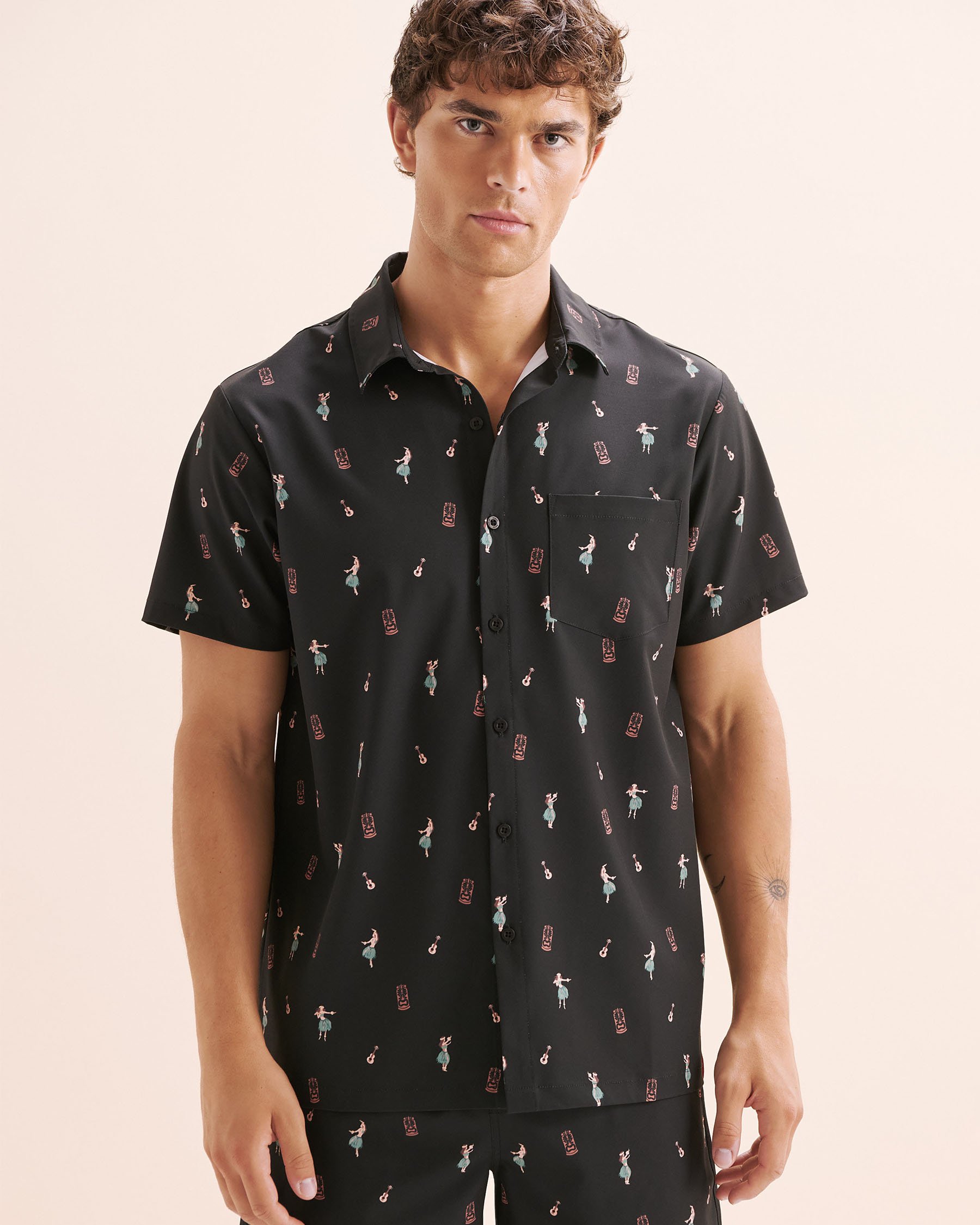 HAMABE Chemise à manches courtes Noir 04100048 - Voir3
