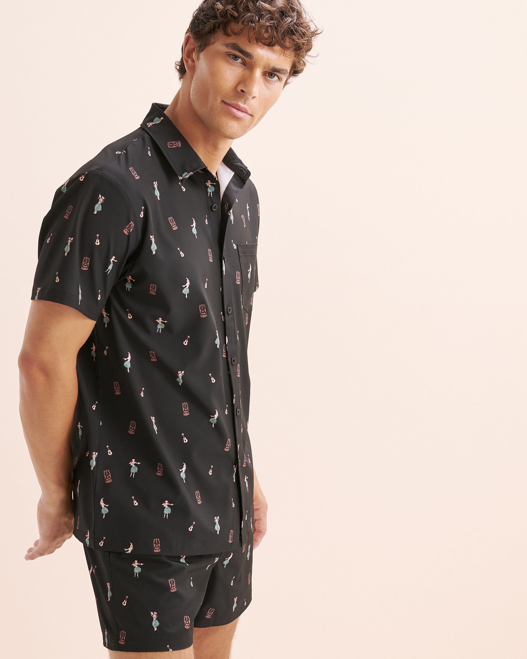 HAMABE Chemise à manches courtes Noir 04100048 - Voir6