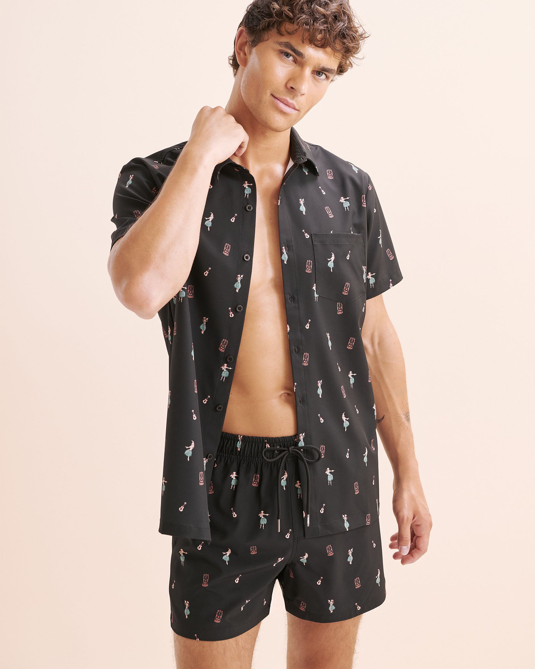 HAMABE Chemise à manches courtes Noir 04100048 - Voir7