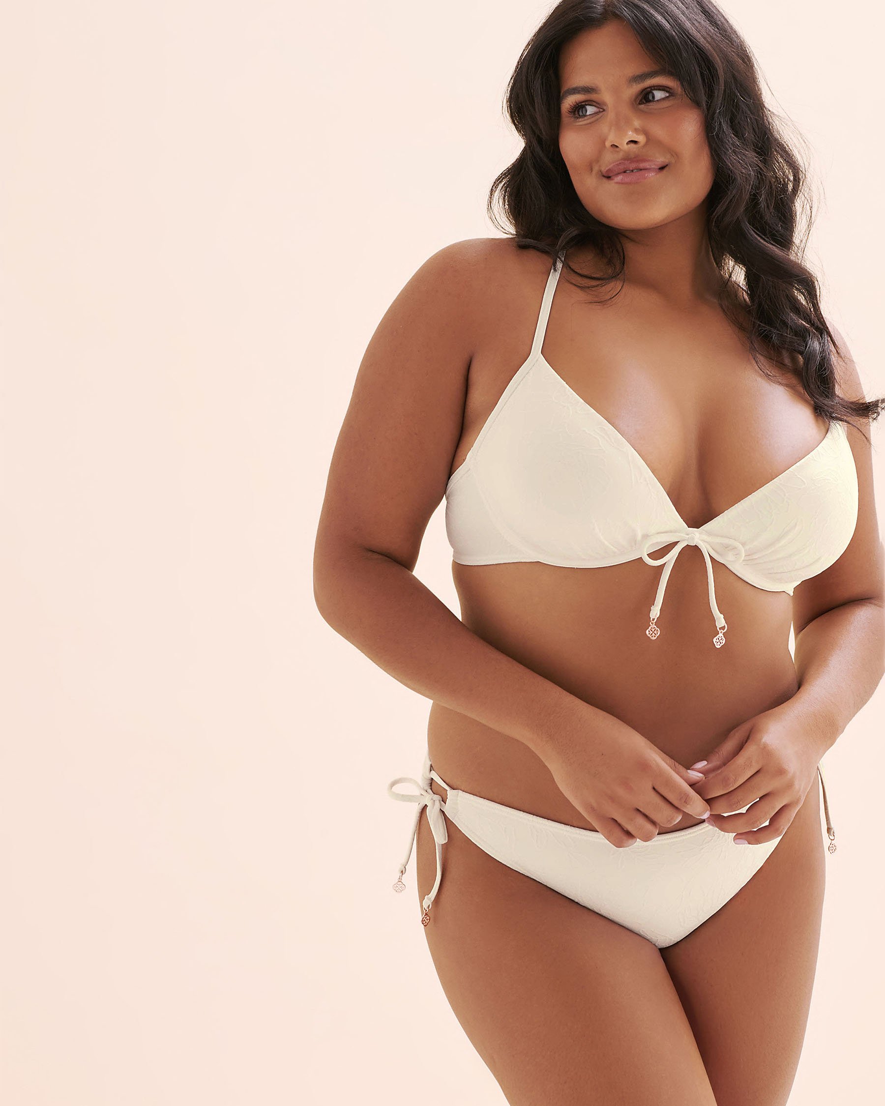 TURQUOISE COUTURE Haut de bikini push-up texturée Blanc 01100479 - Voir10
