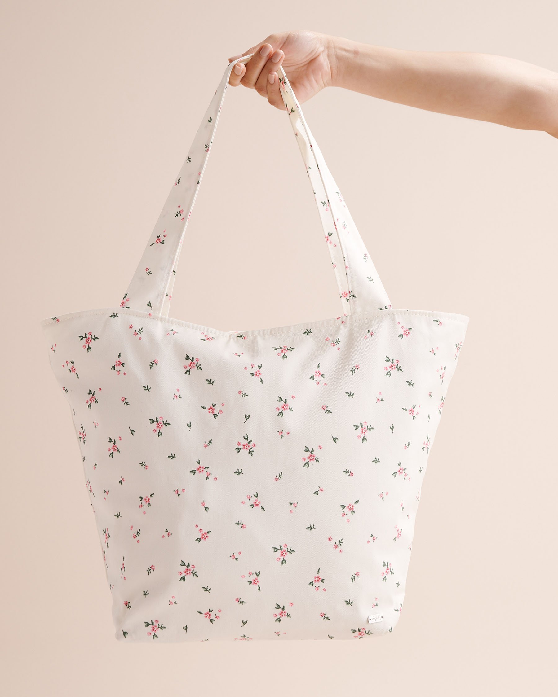 TROPIK Sac en toile fleuri Blanc 02500015 - Voir1
