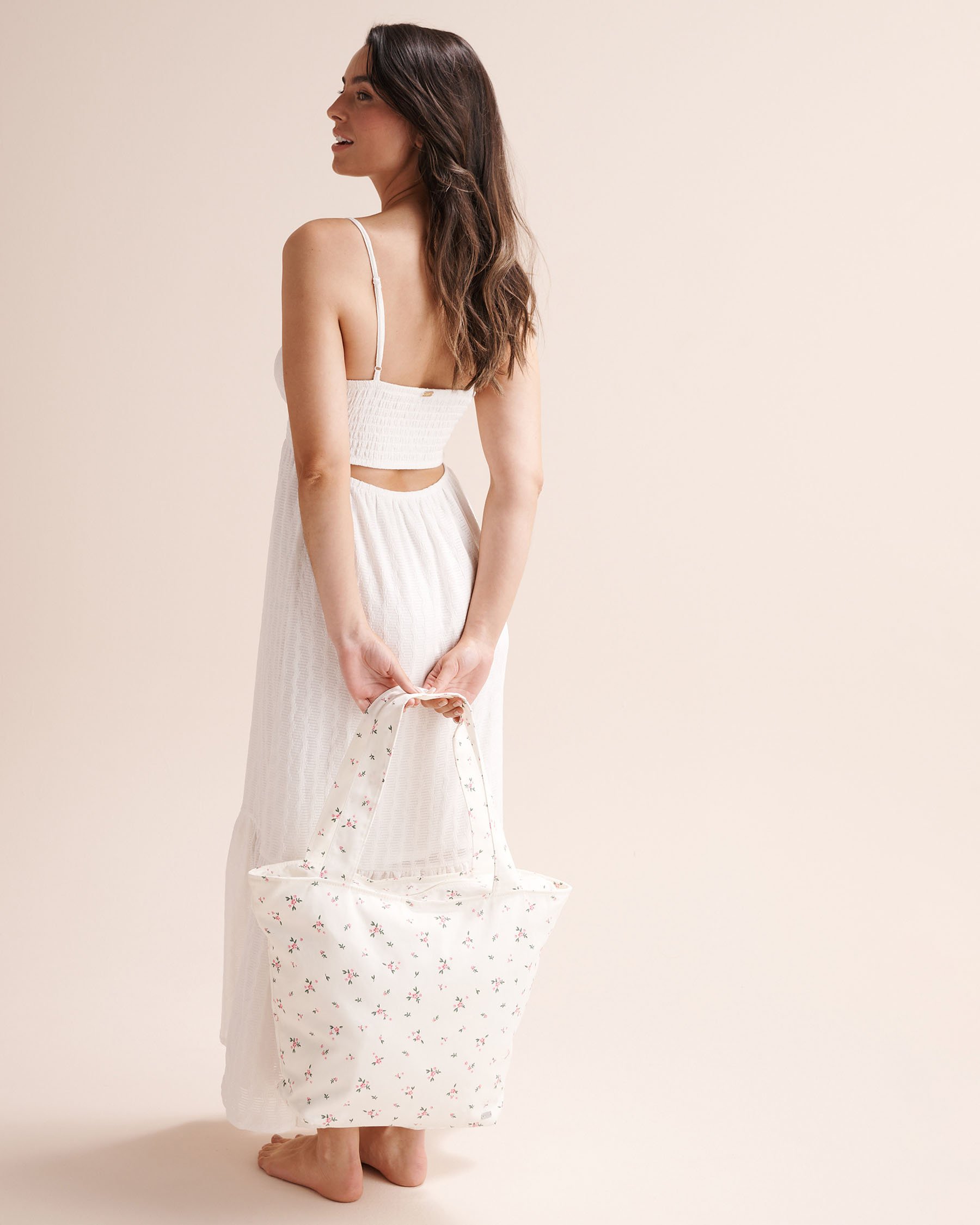 TROPIK Sac en toile fleuri Blanc 02500015 - Voir3