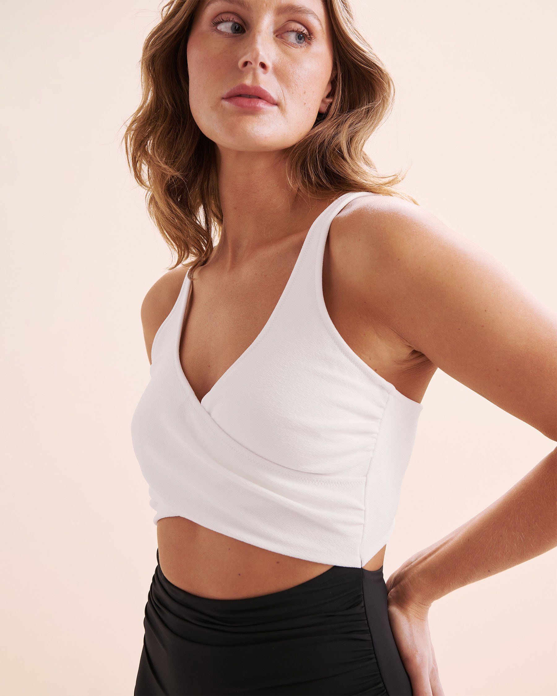 EVERYDAY SUNDAY Classic Wrap One-piece Swimsuit Black & White ESBEAW00964F - View9