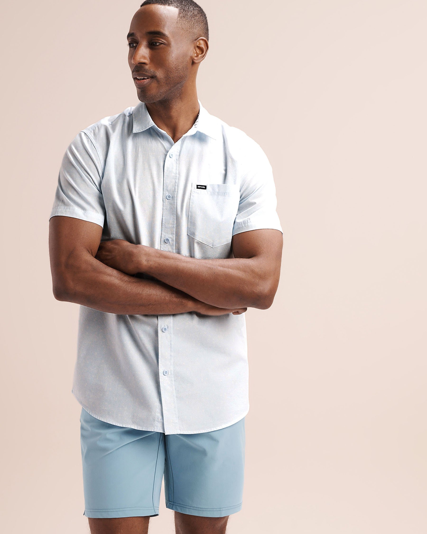RIP CURL Chemise à manches courtes Hypno Micro Bleu glacier 06MMSH - View1