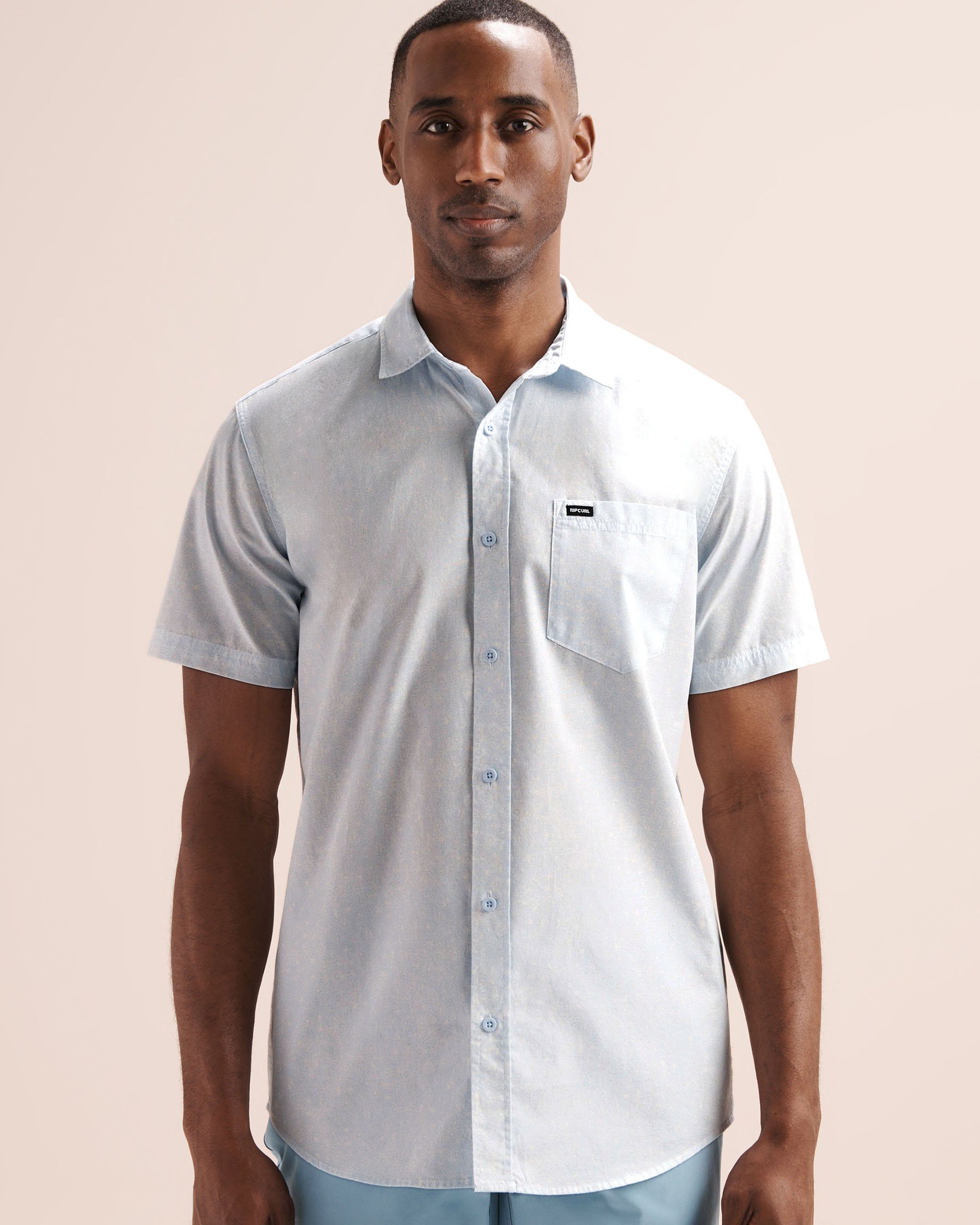 RIP CURL Chemise à manches courtes Hypno Micro Bleu glacier 06MMSH - Voir4
