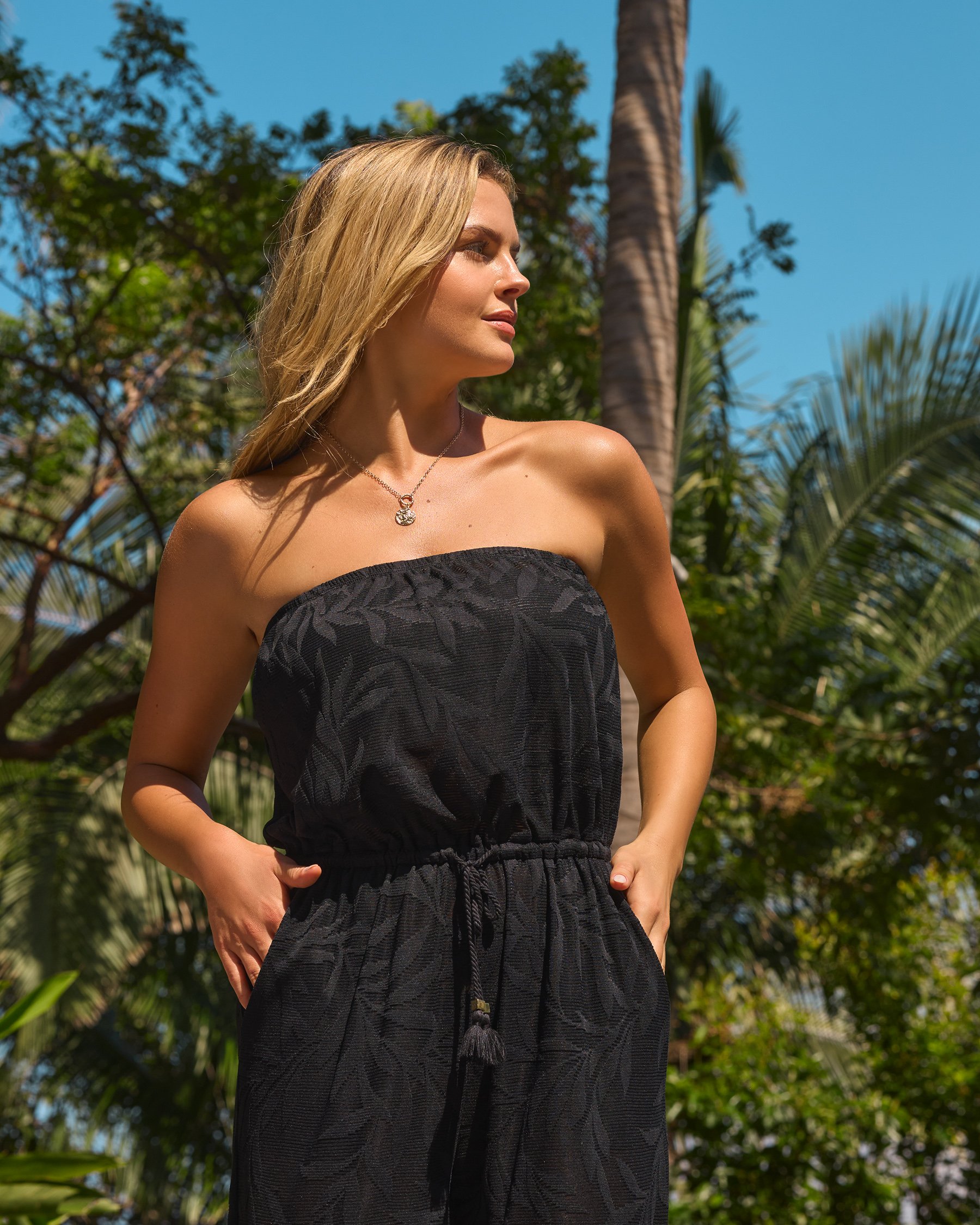 COSTA DEL REY Leaf Bandeau Jumpsuit Black 02300185 - View2
