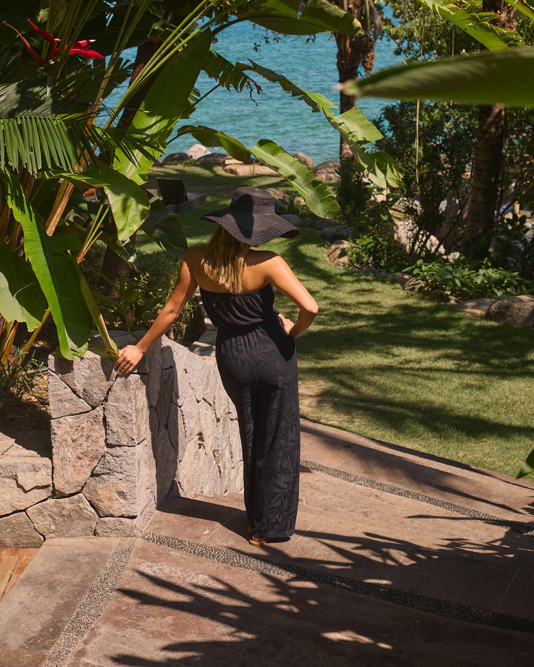 COSTA DEL REY Leaf Bandeau Jumpsuit Black 02300185 - View3