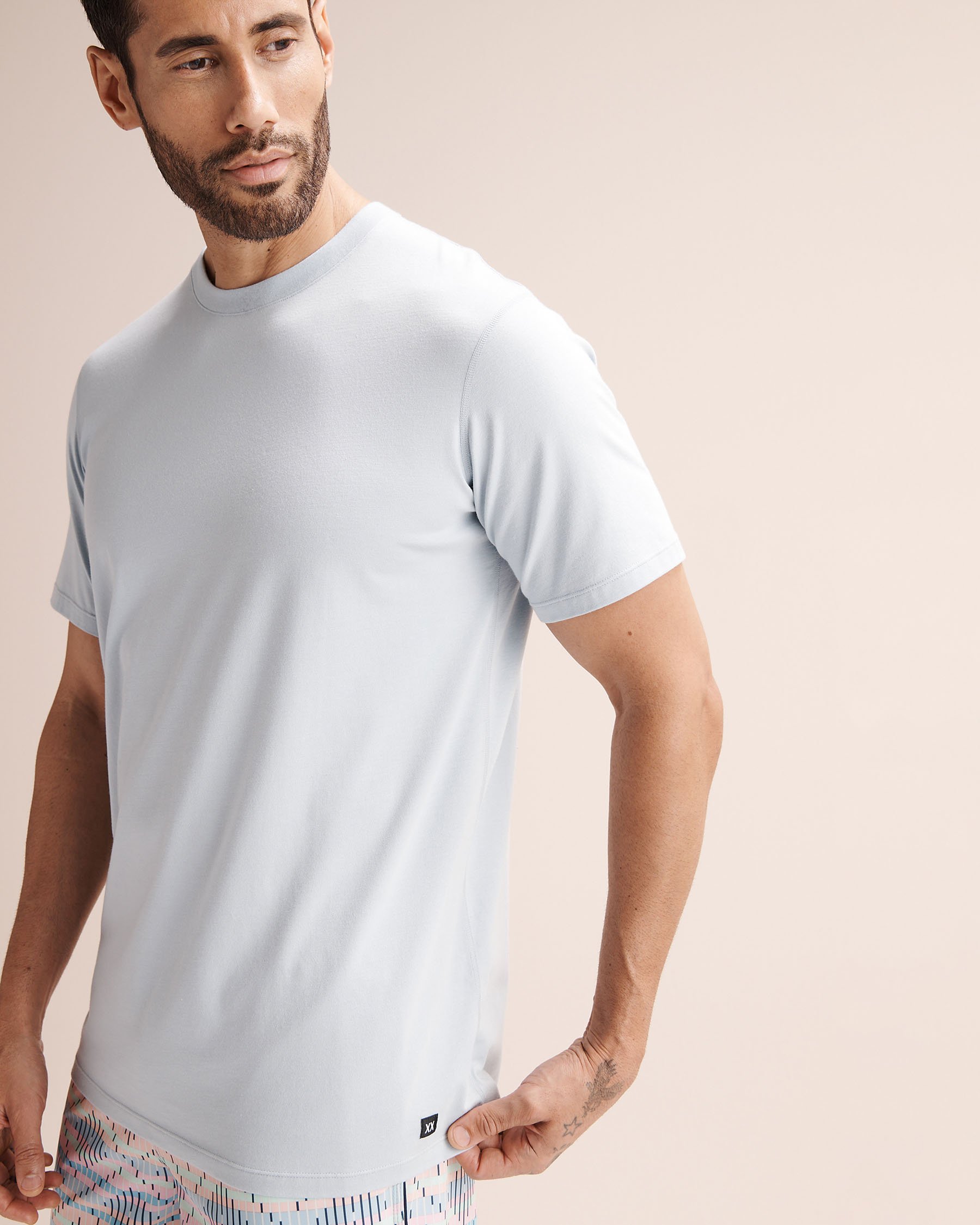 SAXX Cooling Cotton Tee Blue SXTS82 - View4