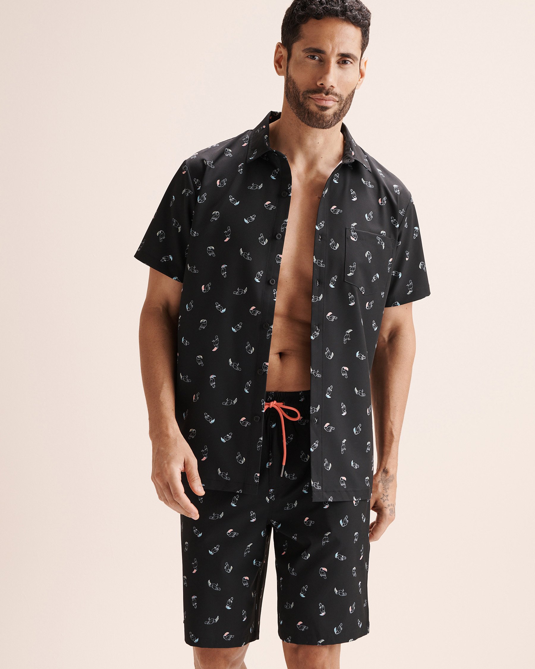 HAMABE Short Sleeves Shirt Black 04100053 - View6