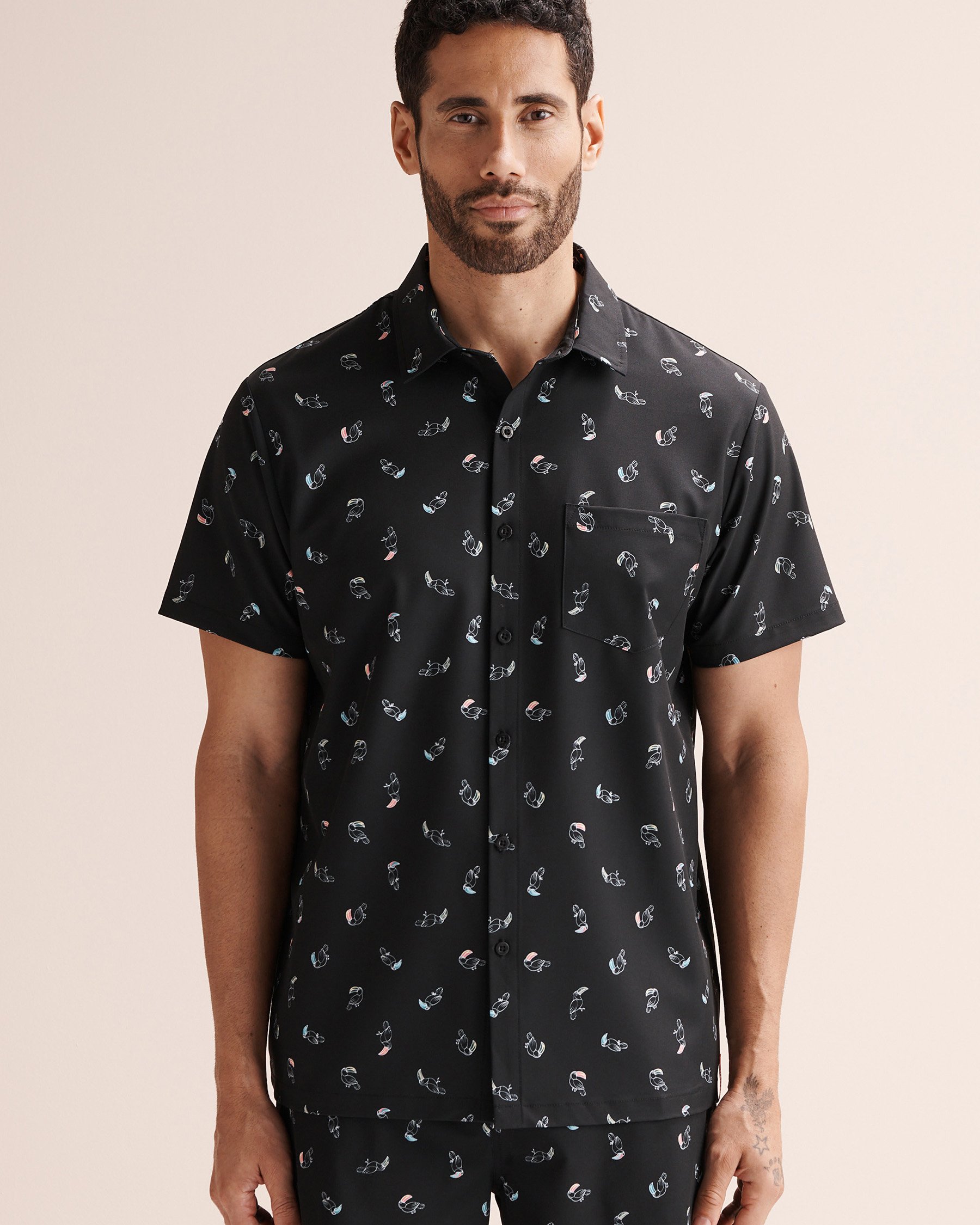 HAMABE Short Sleeves Shirt Black 04100053 - View7