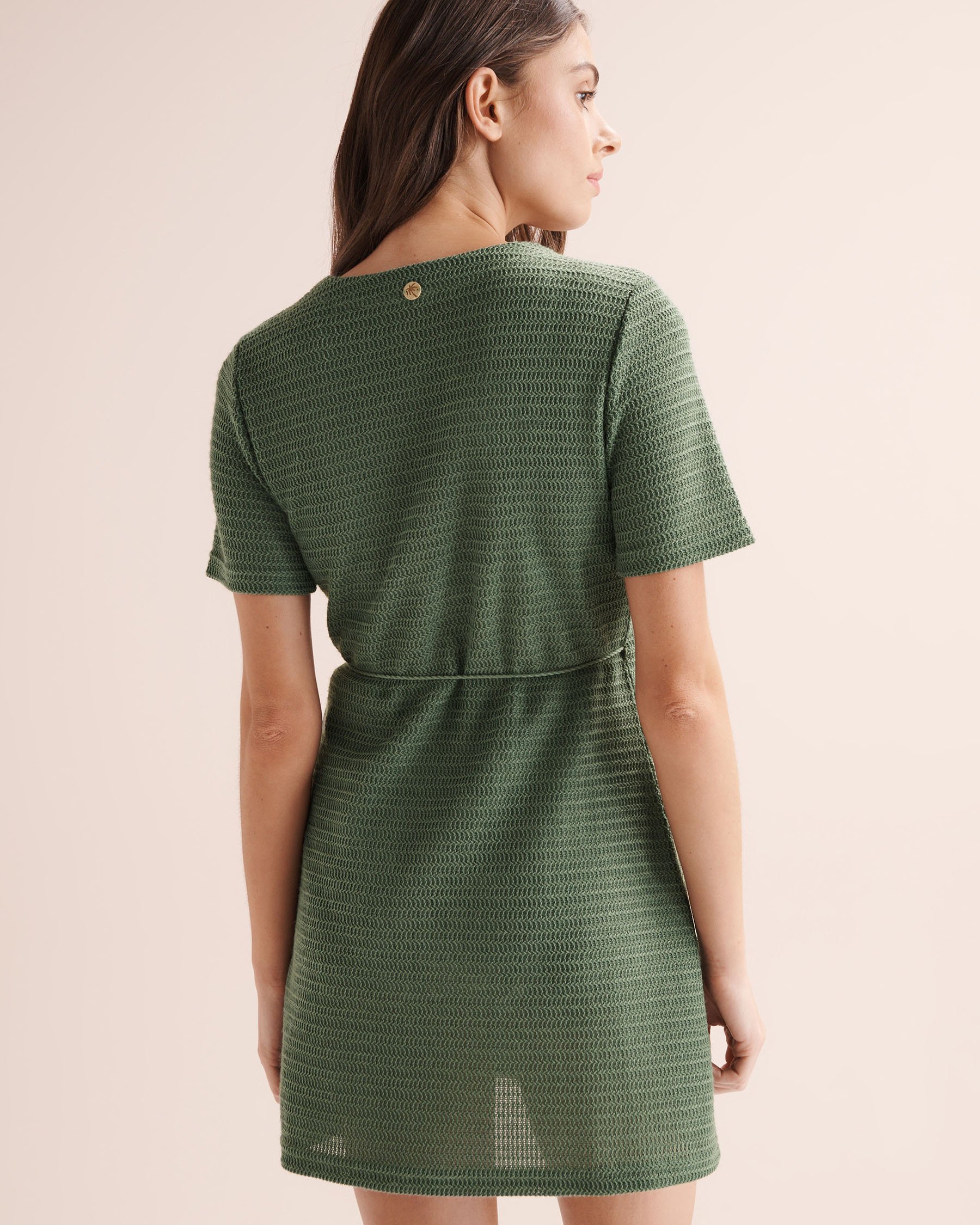 OFF THE BEACH Crochet Wrap Dress Green 02300195 - View3