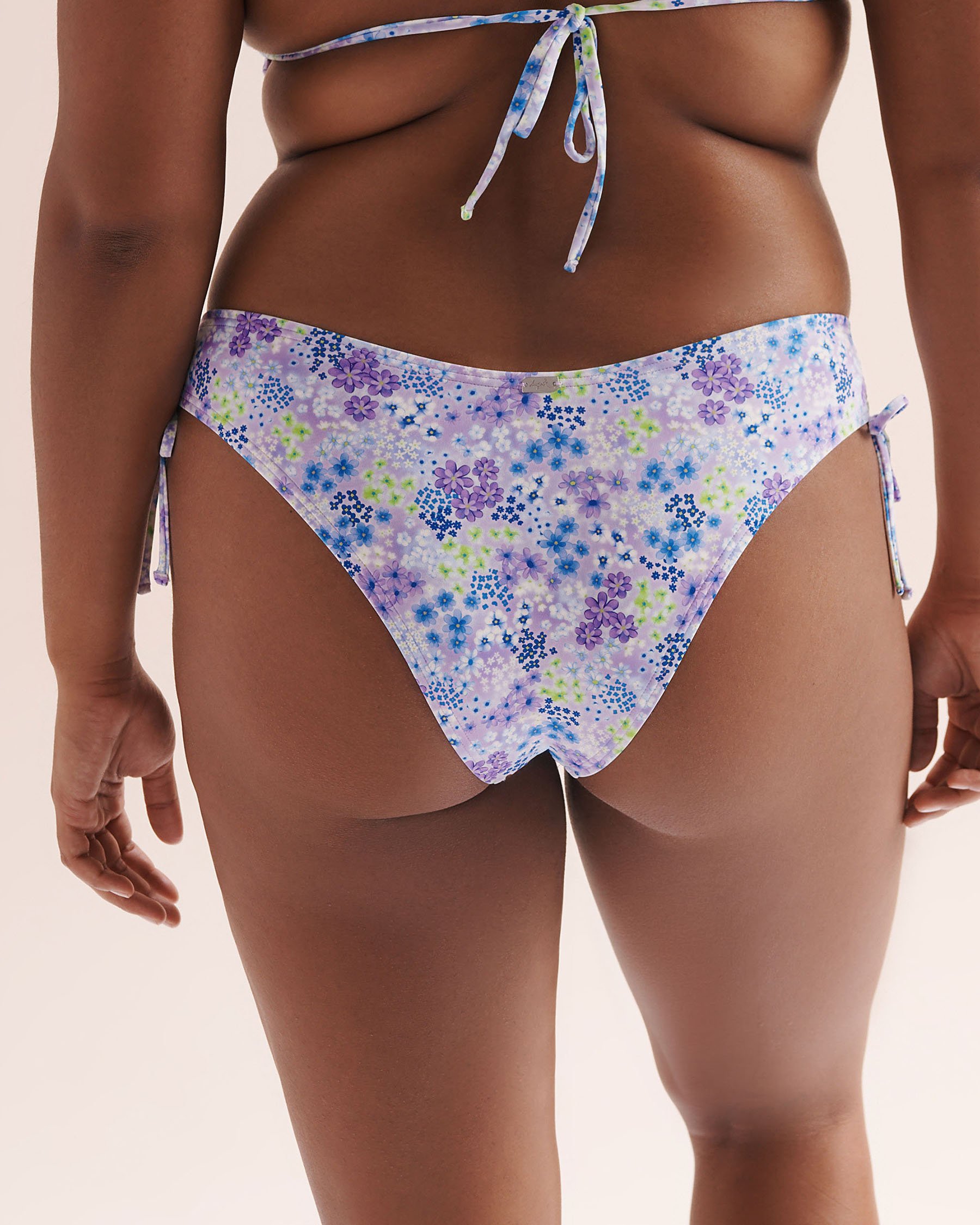 TROPIK Bas de bikini tanga noué floral pastel Mauve pastel 01300553 - Voir9