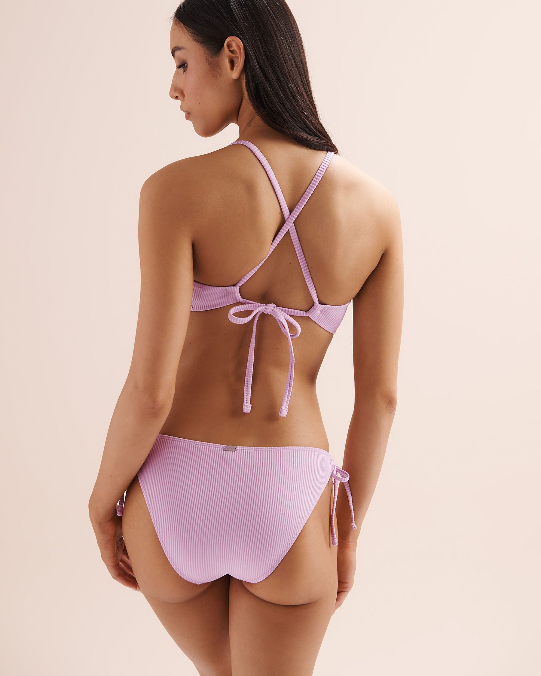 TROPIK Ribbed Bralette Bikini Top Lavender Purple 01100525 - View2