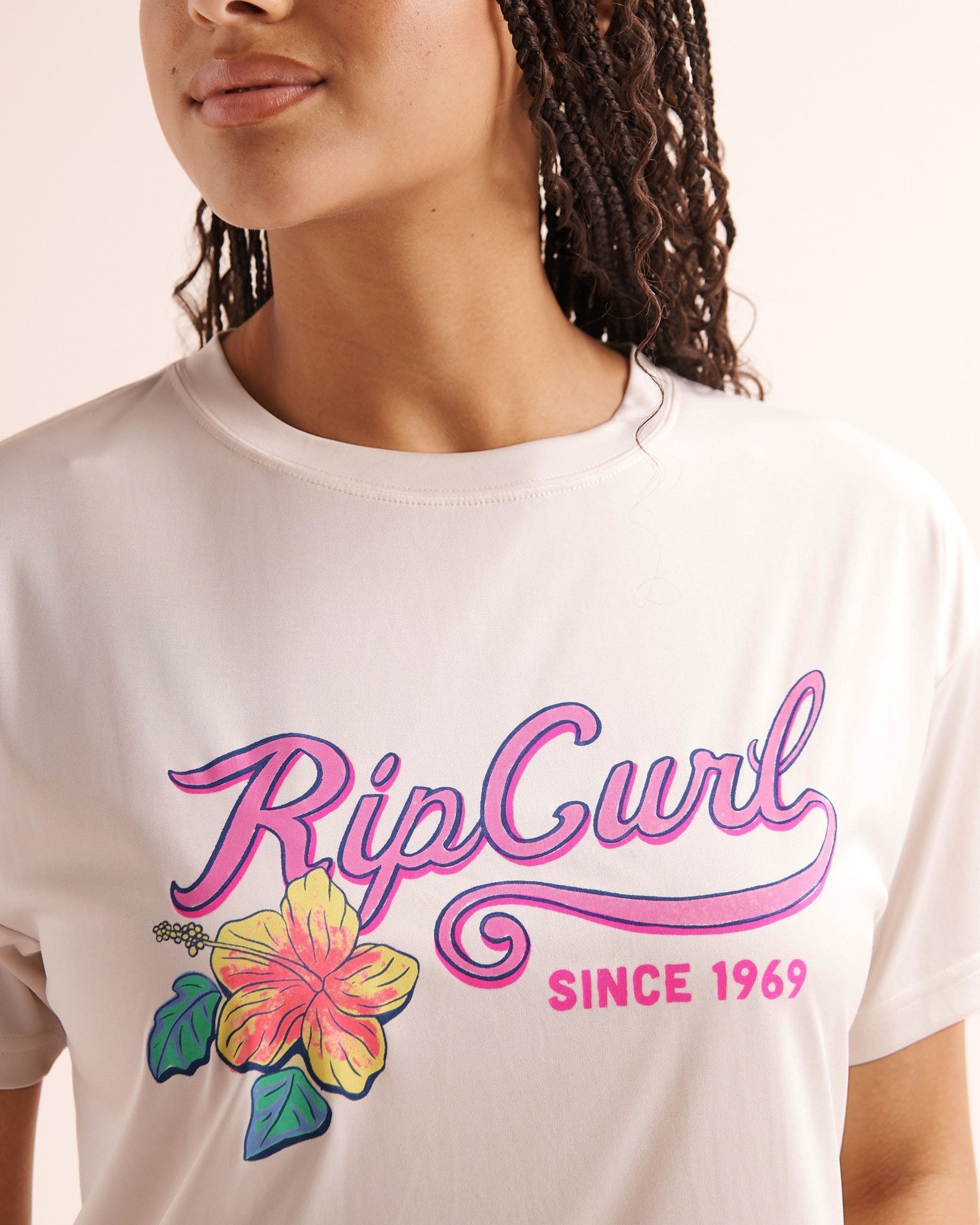 RIP CURL Half Moon Bay Short Sleeves Surf Lite T-Shirt White 1A7WRV - View3