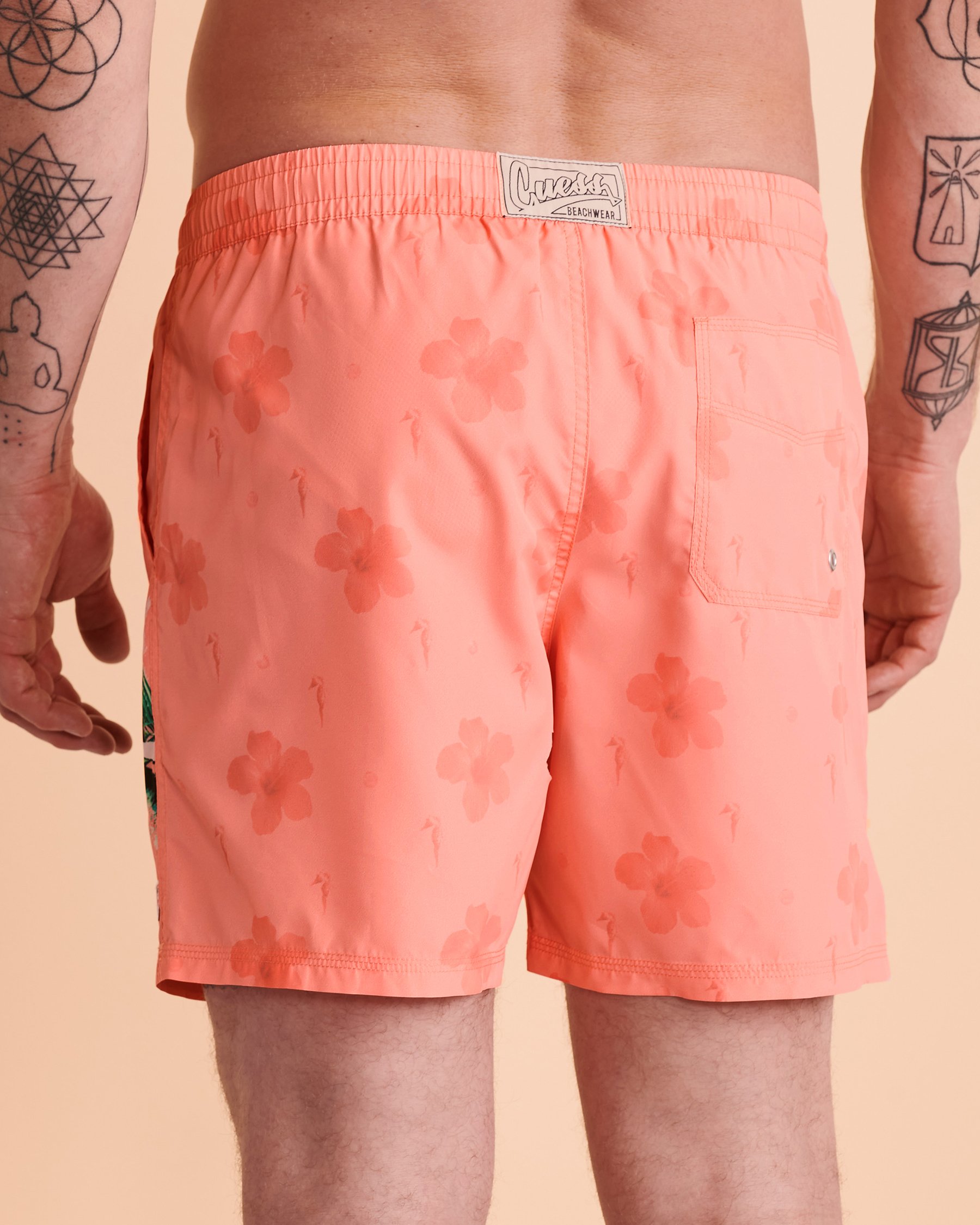 GUESS PAINTING Volley Swimsuit Pink print F2GT28TEL60 - View2