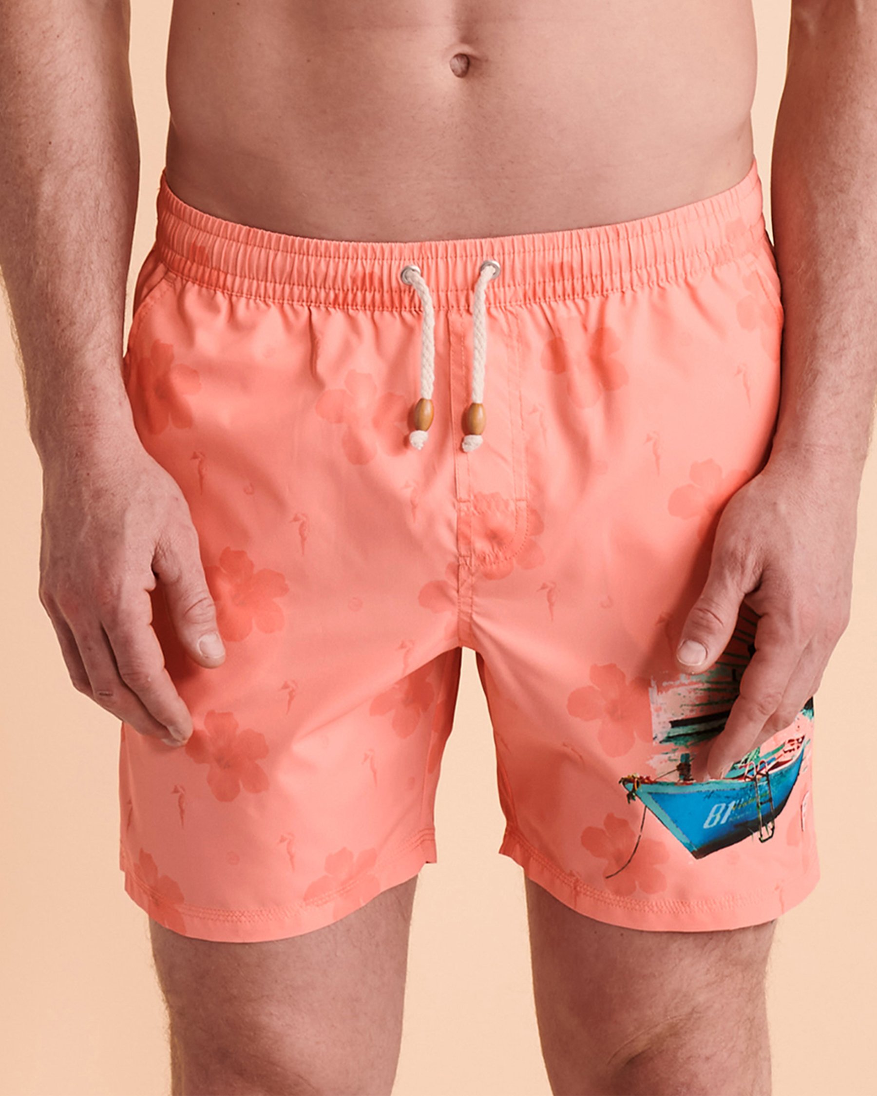 GUESS PAINTING Volley Swimsuit Pink print F2GT28TEL60 - View4