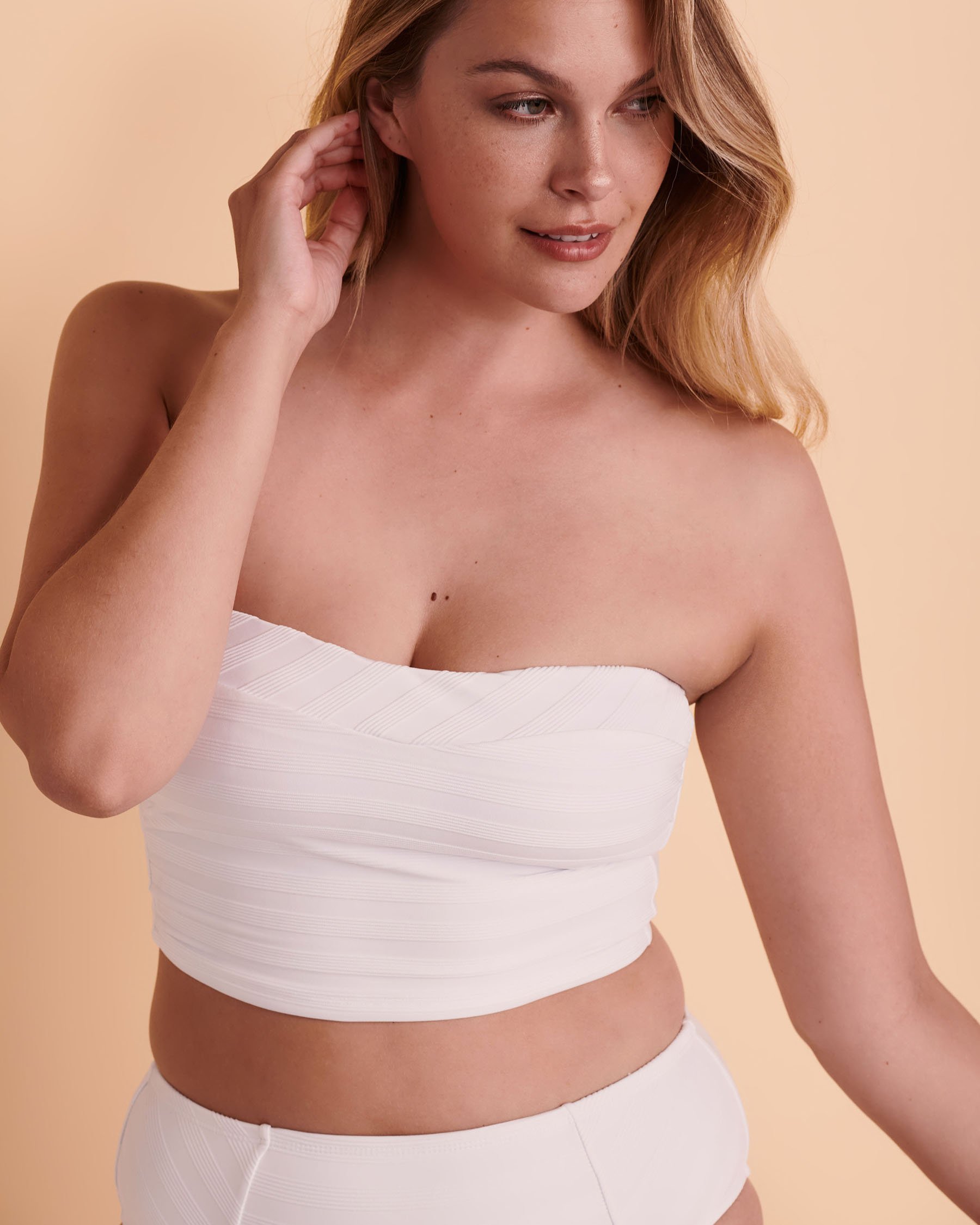 LA BLANCA Haut de bikini bandeau LINEA COSTA Blanc LB2CE72 - Voir3