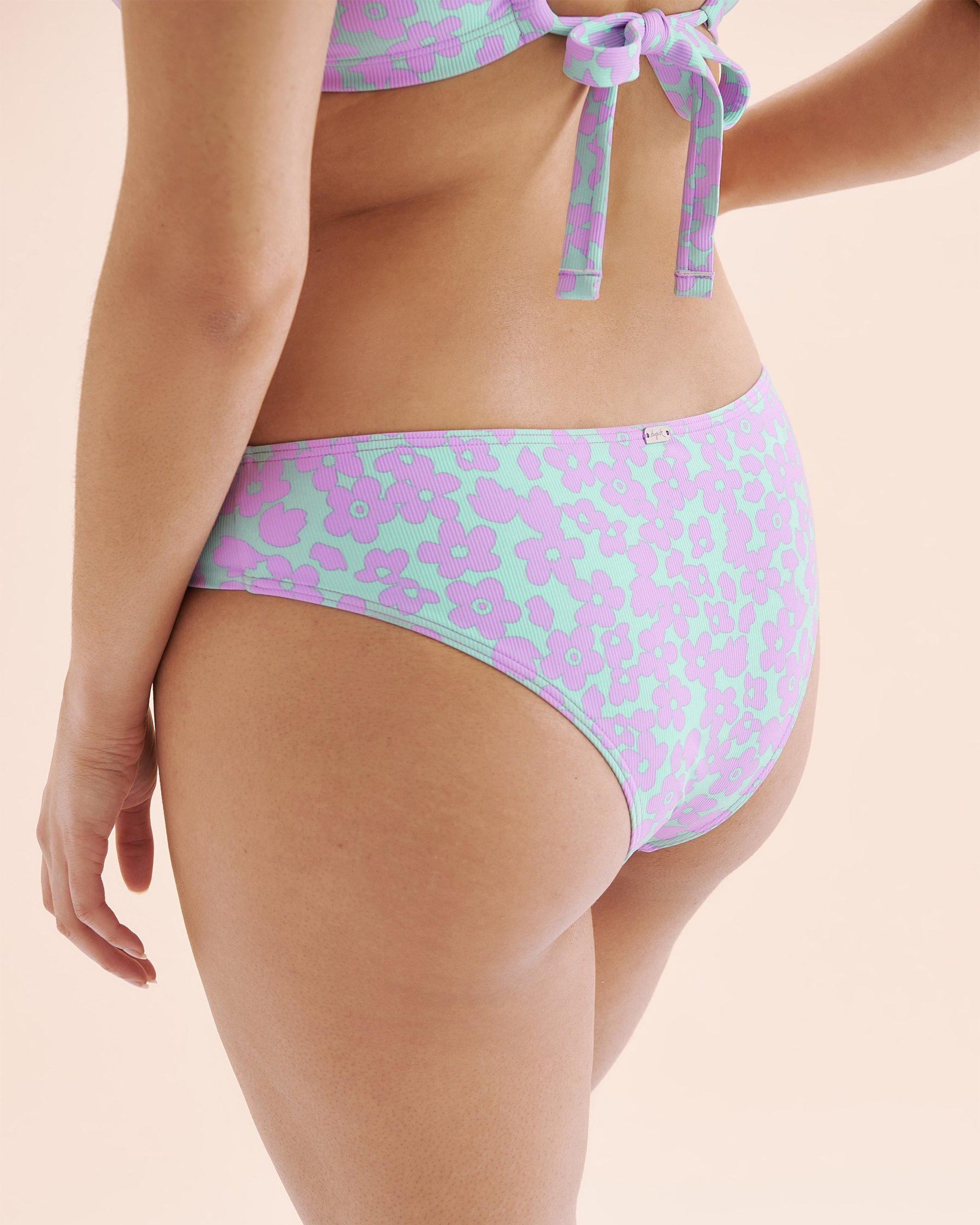 TROPIK Maui Ribbed Cheeky Bikini Bottom Blue and purple 01300430 - View12