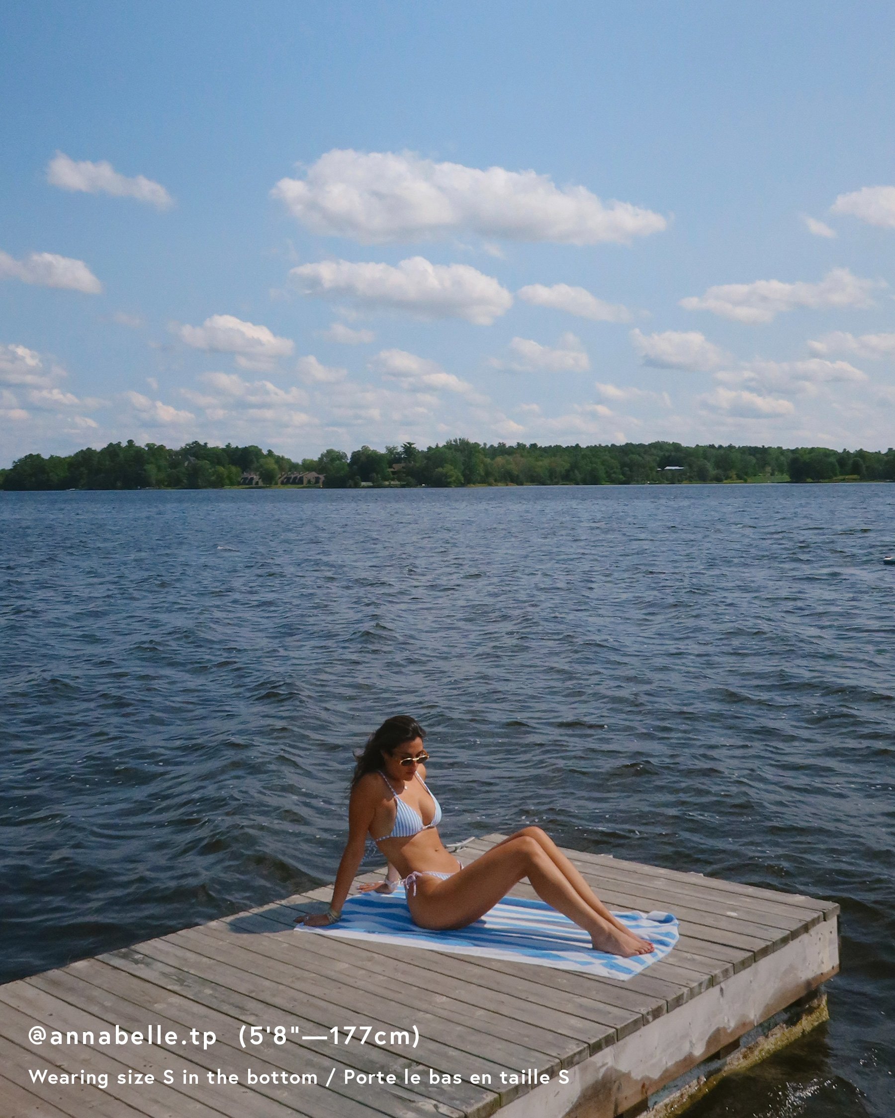 ROXY Pacific Coast High Waist Side Tie Bikini Bottom Blue 434003103 - View2