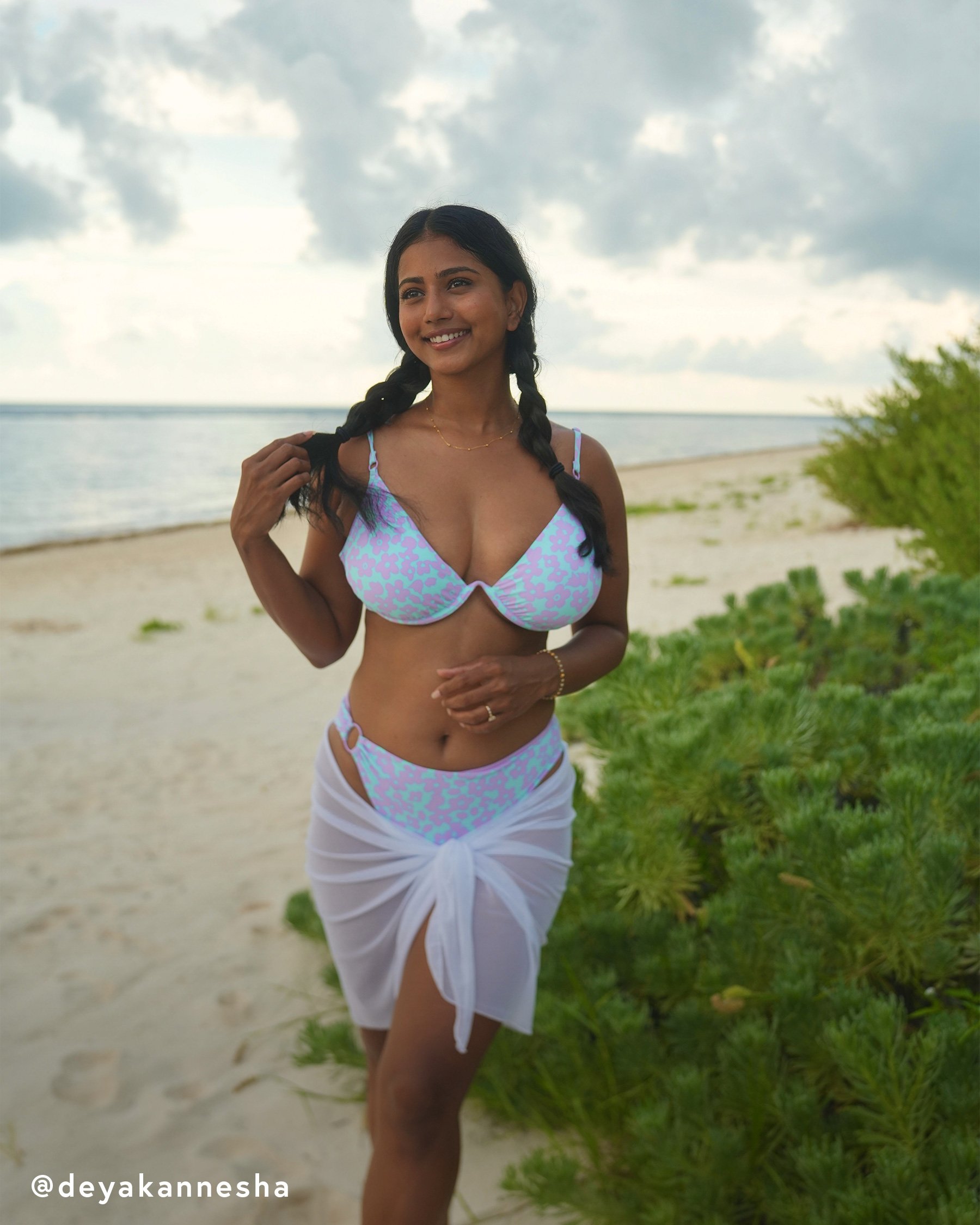 Deya in the Tropik bikini set and Cover Me pareo - Bikini Village