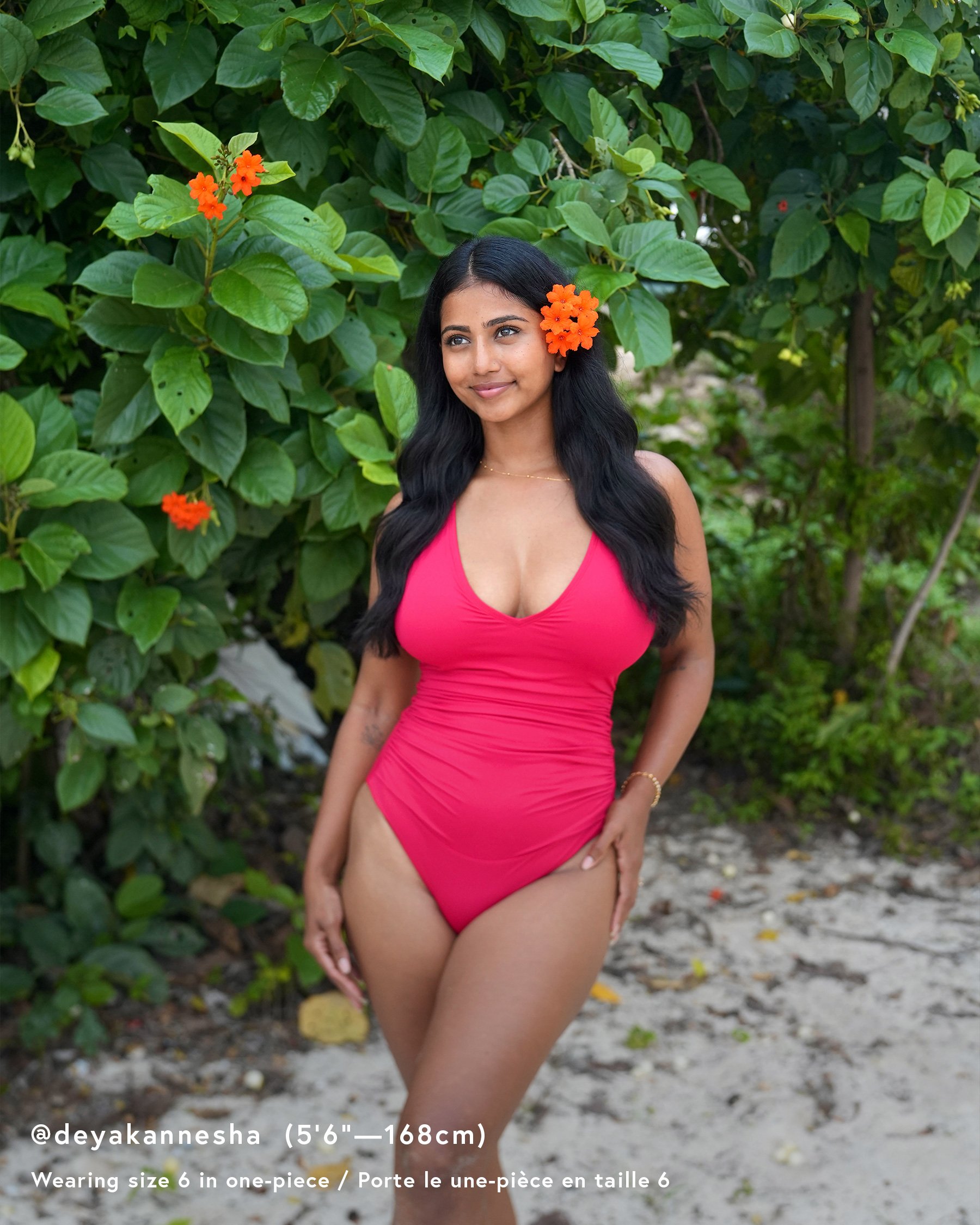 ANNE COLE Live In Color V Neck Cross Back One-Piece Swimsuit Ruby Red 26MO09101 - View1