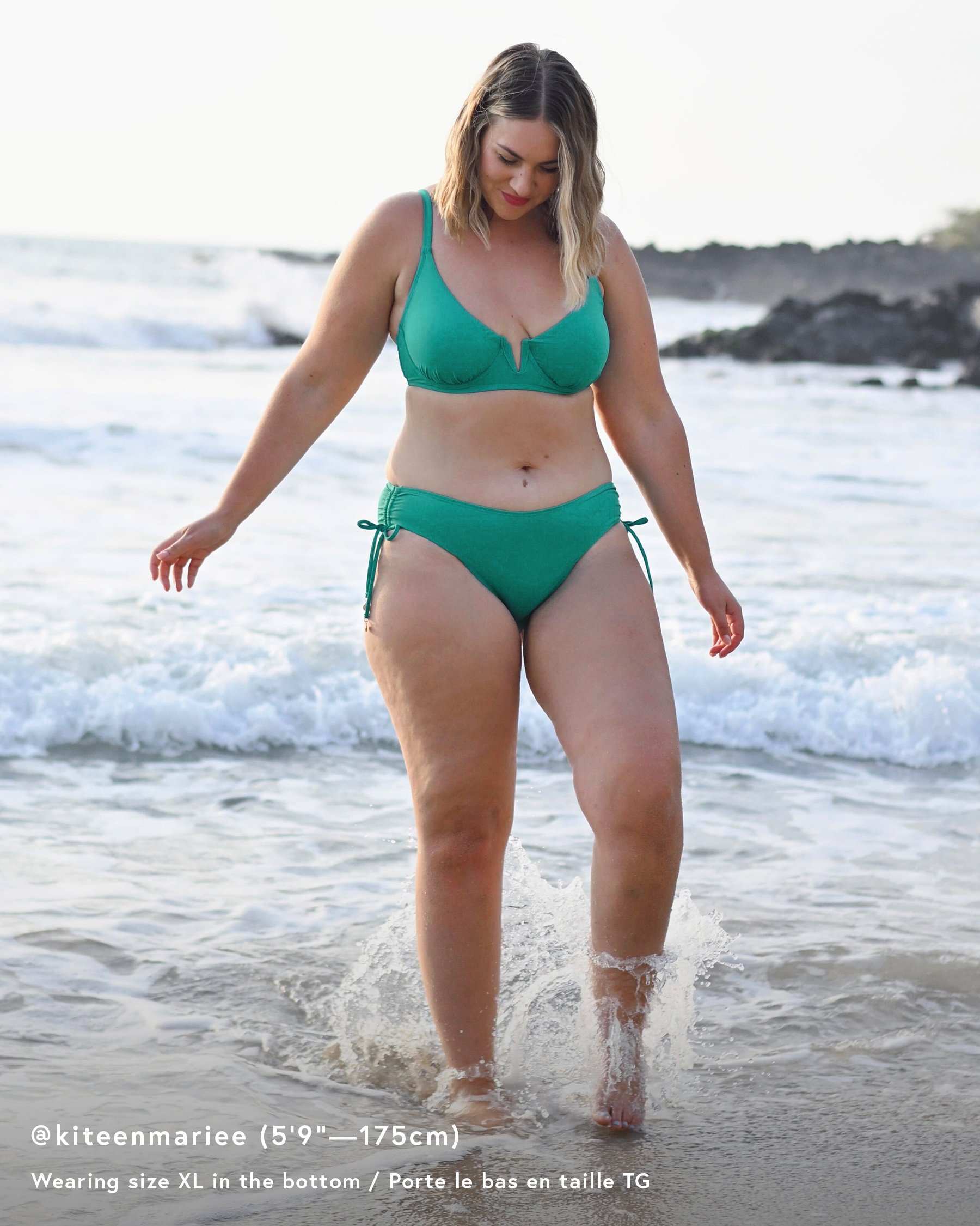 ANNE COLE Bas de bikini noué aux hanches Alex Live In Color Vert Aqua MYMB30001 - View2