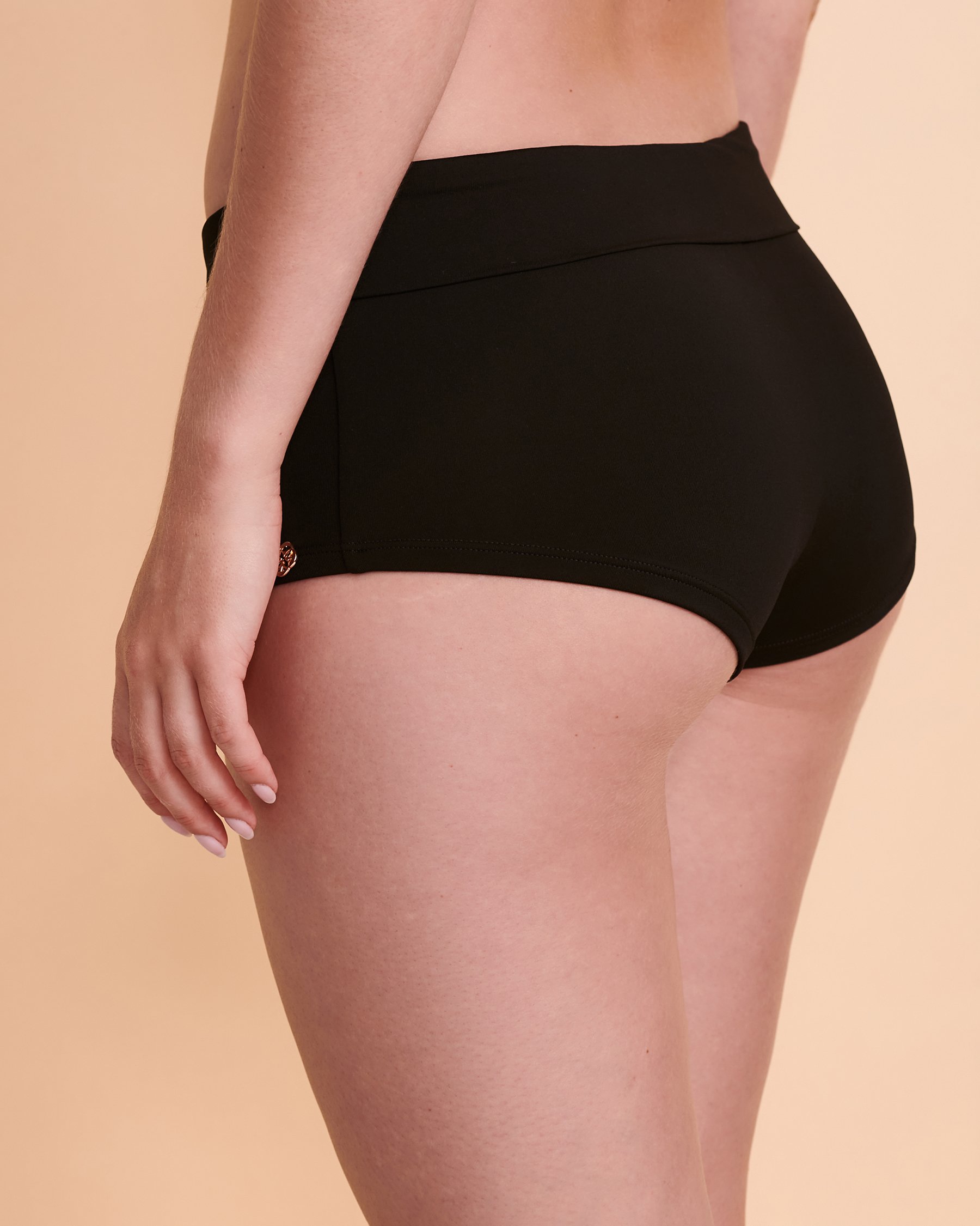 TURQUOISE COUTURE Boyleg Bikini Bottom Black 01300180 - View2