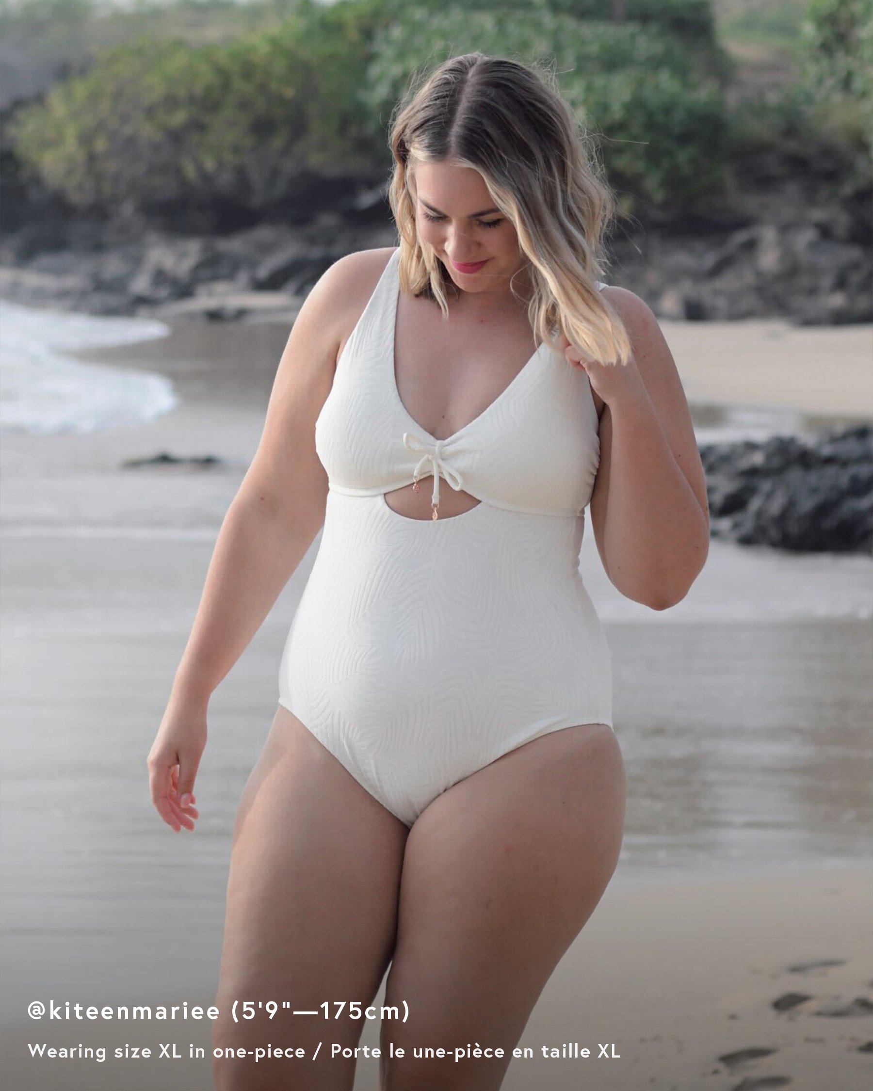 TURQUOISE COUTURE Maillot une-pièce texturé tropical Blanc 01400086 - View1