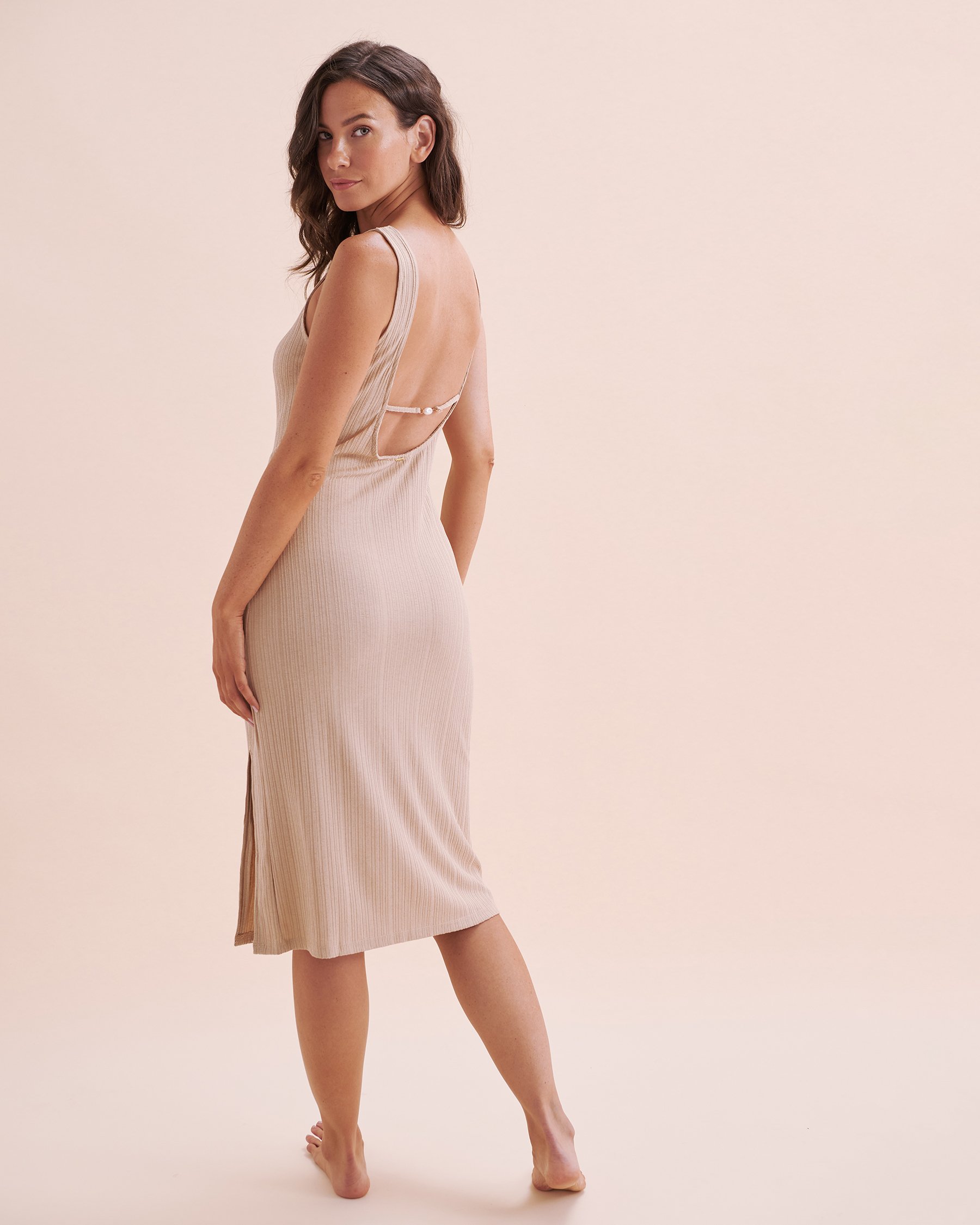 EVERYDAY SUNDAY Open Back Cover-Up Dress Wheat Field ESBEAW04303 - View2