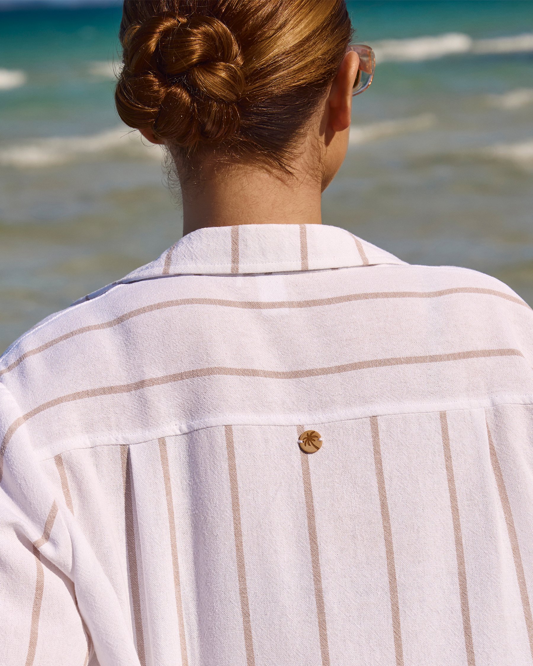 OFF THE BEACH Chemise longue rayée Rayures sable beige 02100029 - View2