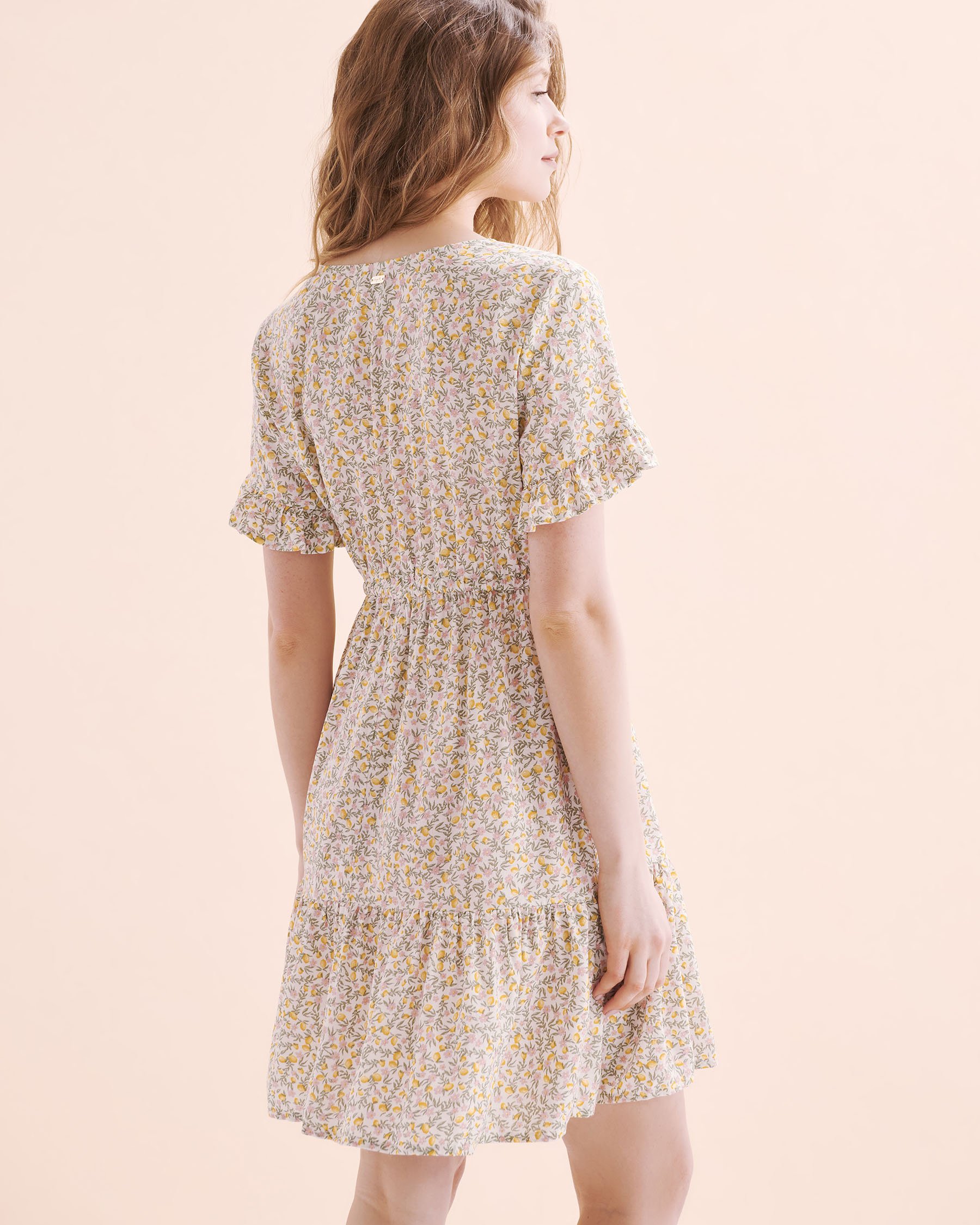 TROPIK Robe à volants en viscose Dobby Imprimé citron du jardin 02300150 - Voir7